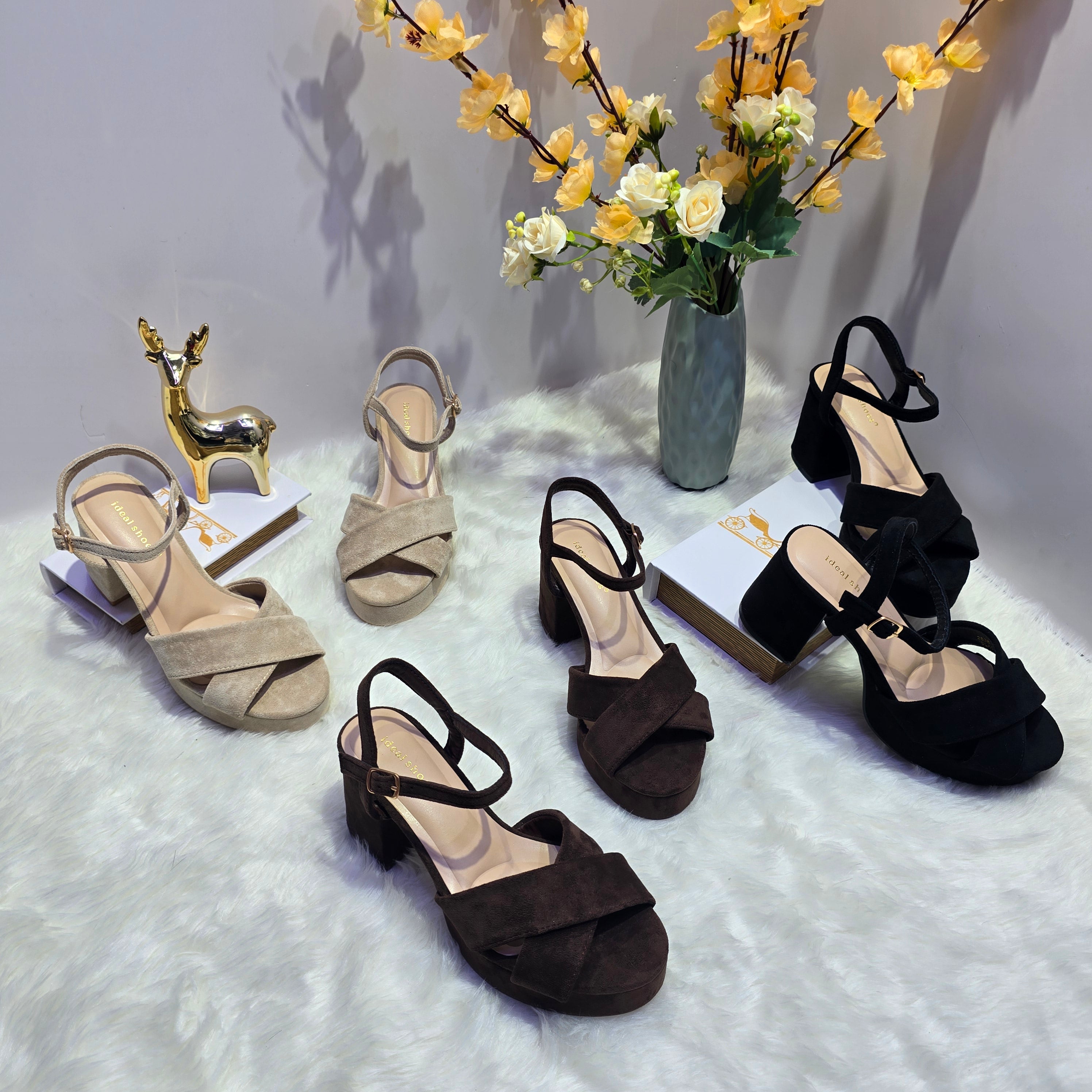 Sandales à Talons Bloc « Ideal Shoes »