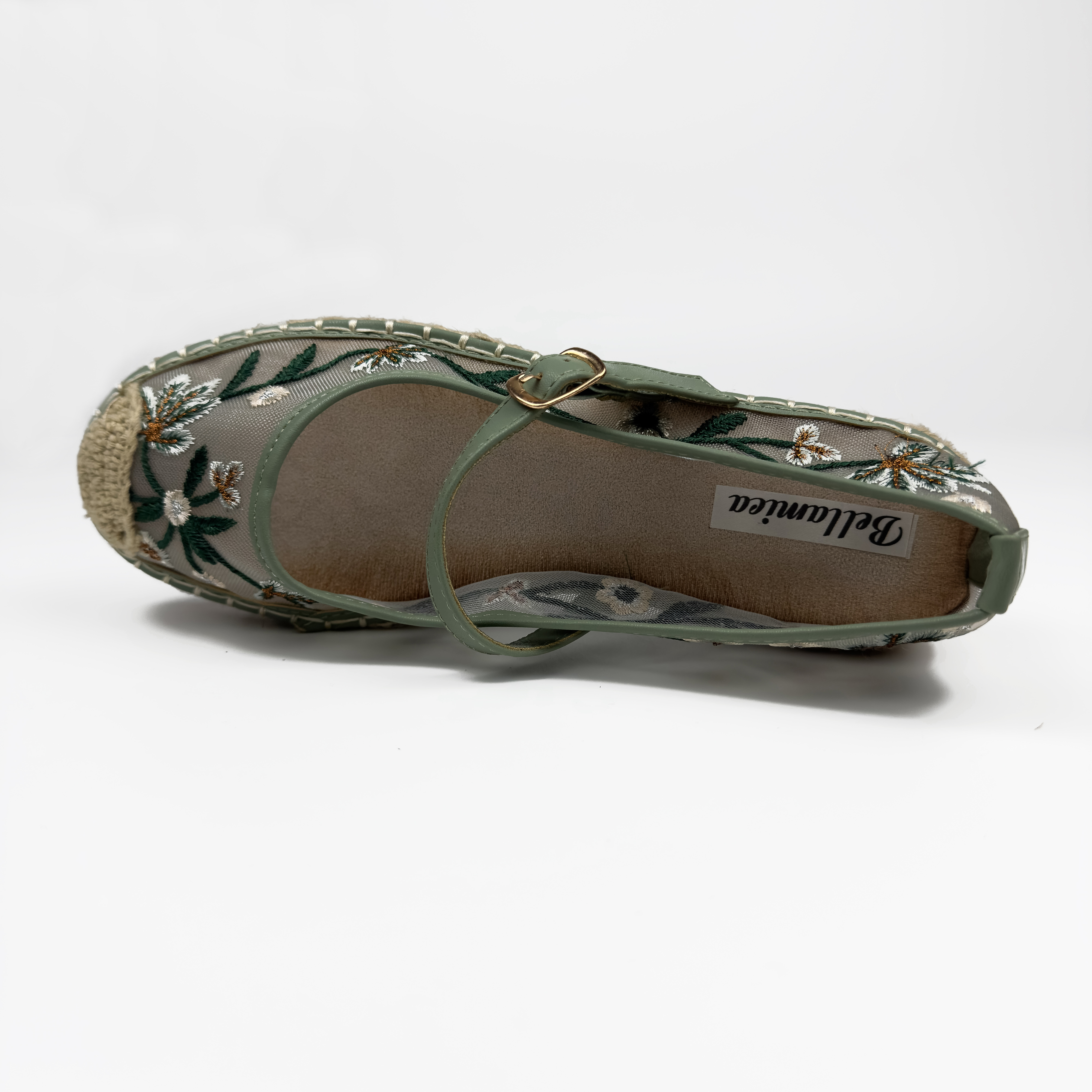 Espadrilles Mary Jane en Mesh Brodé Floral