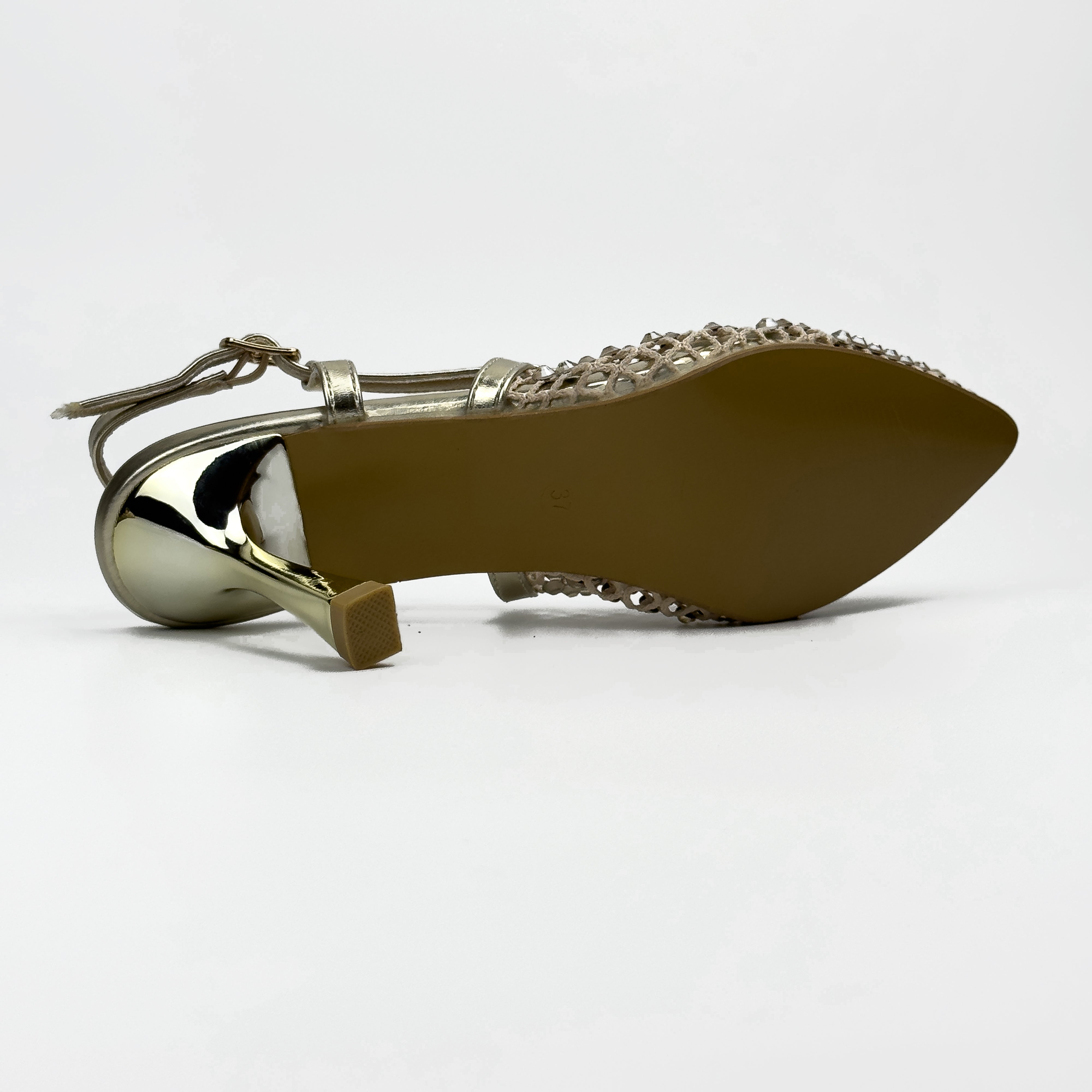 Escarpins Slingback en Résille Strassée