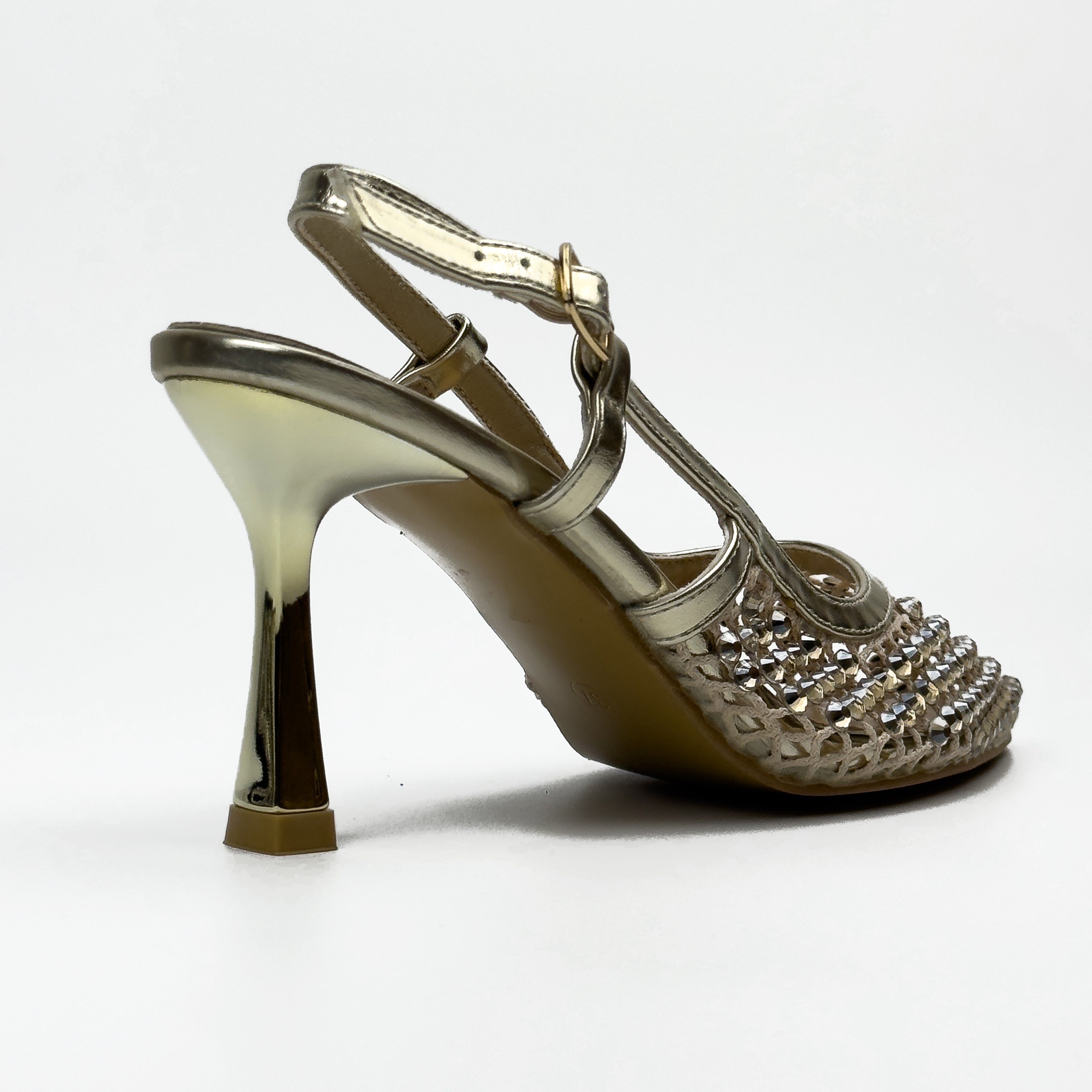 Escarpins Slingback en Résille Strassée