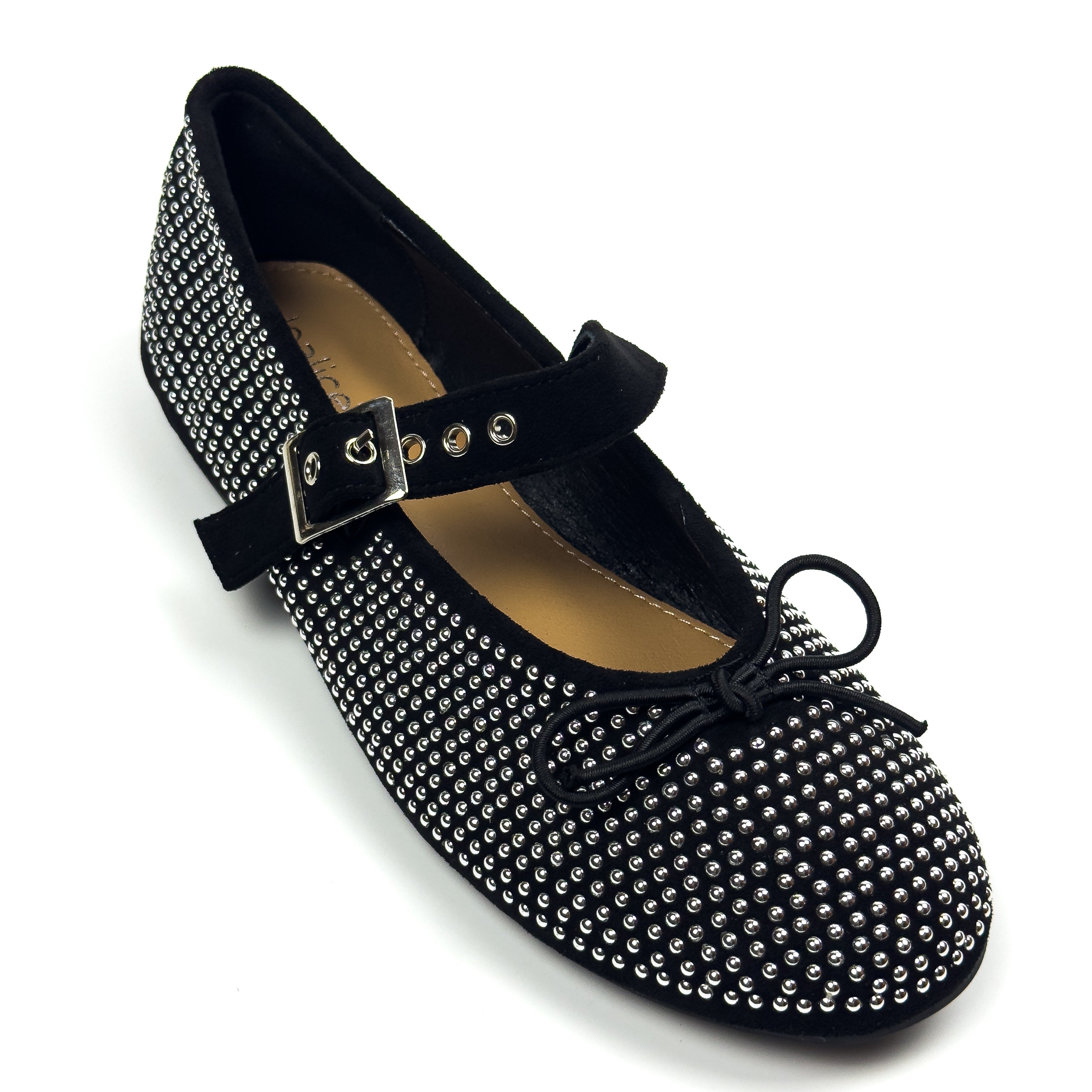 Ballerines Mary Jane Cloutées en Suédine