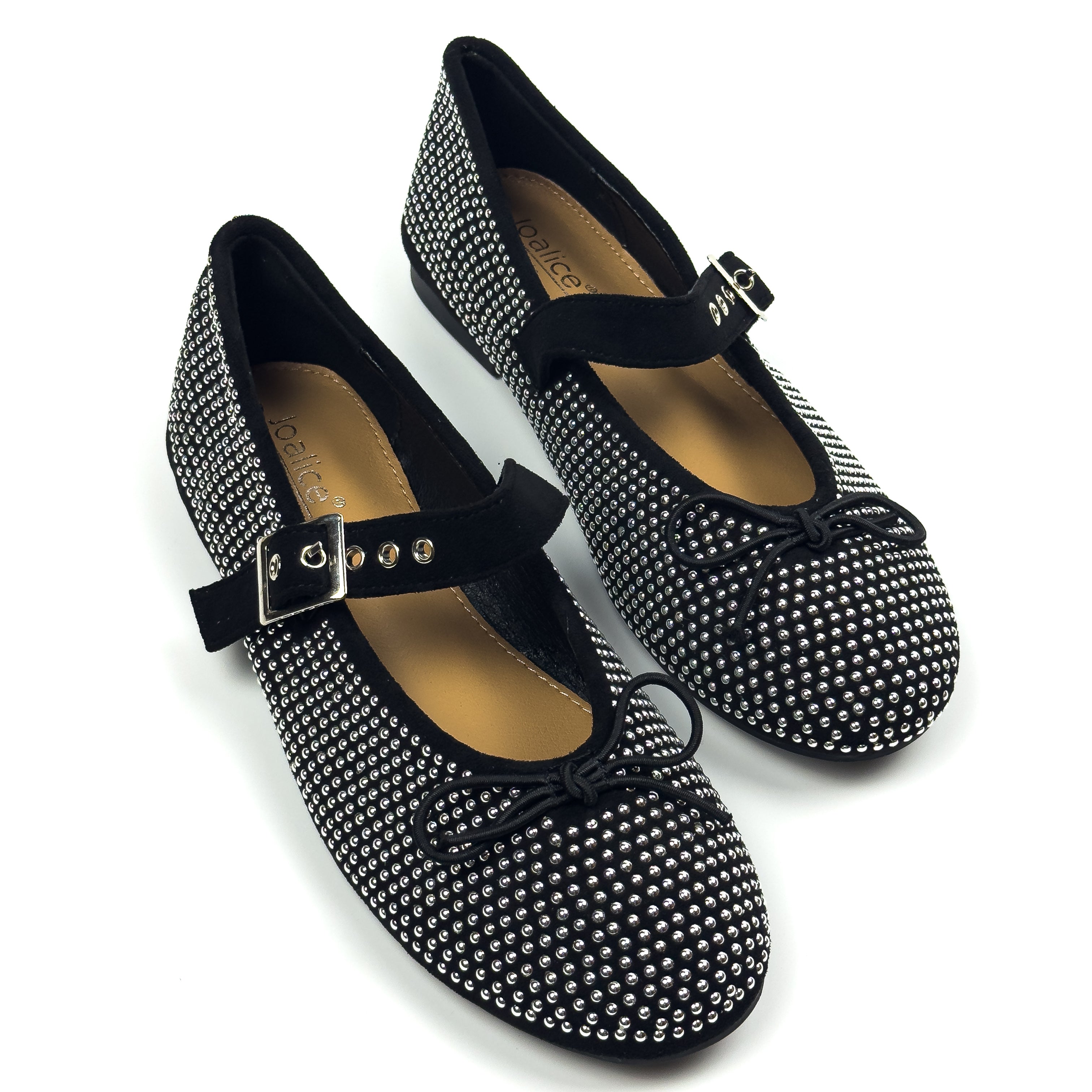 Ballerines Mary Jane Cloutées en Suédine