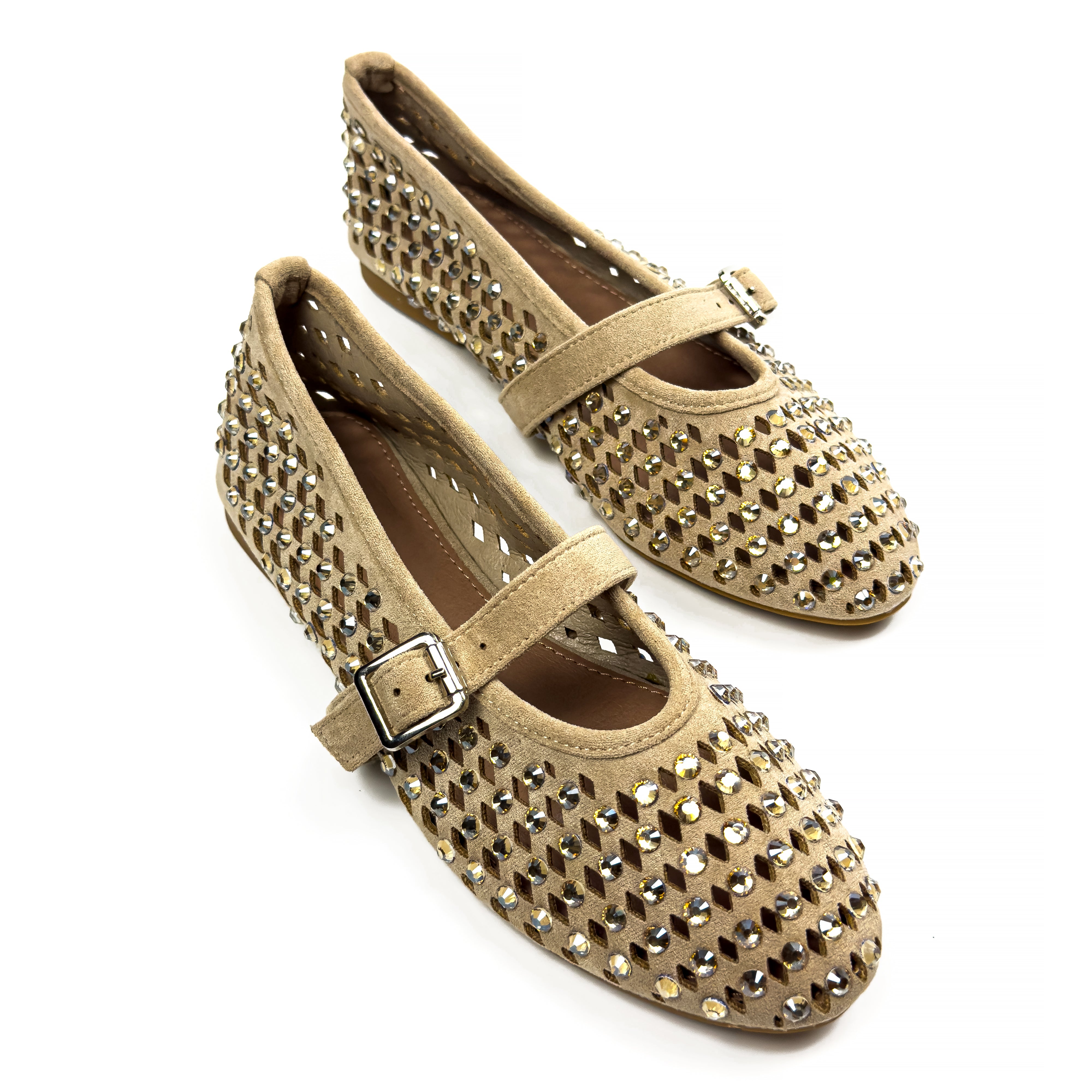Ballerines Mary Jane Style Babies à Strass pour Femme
