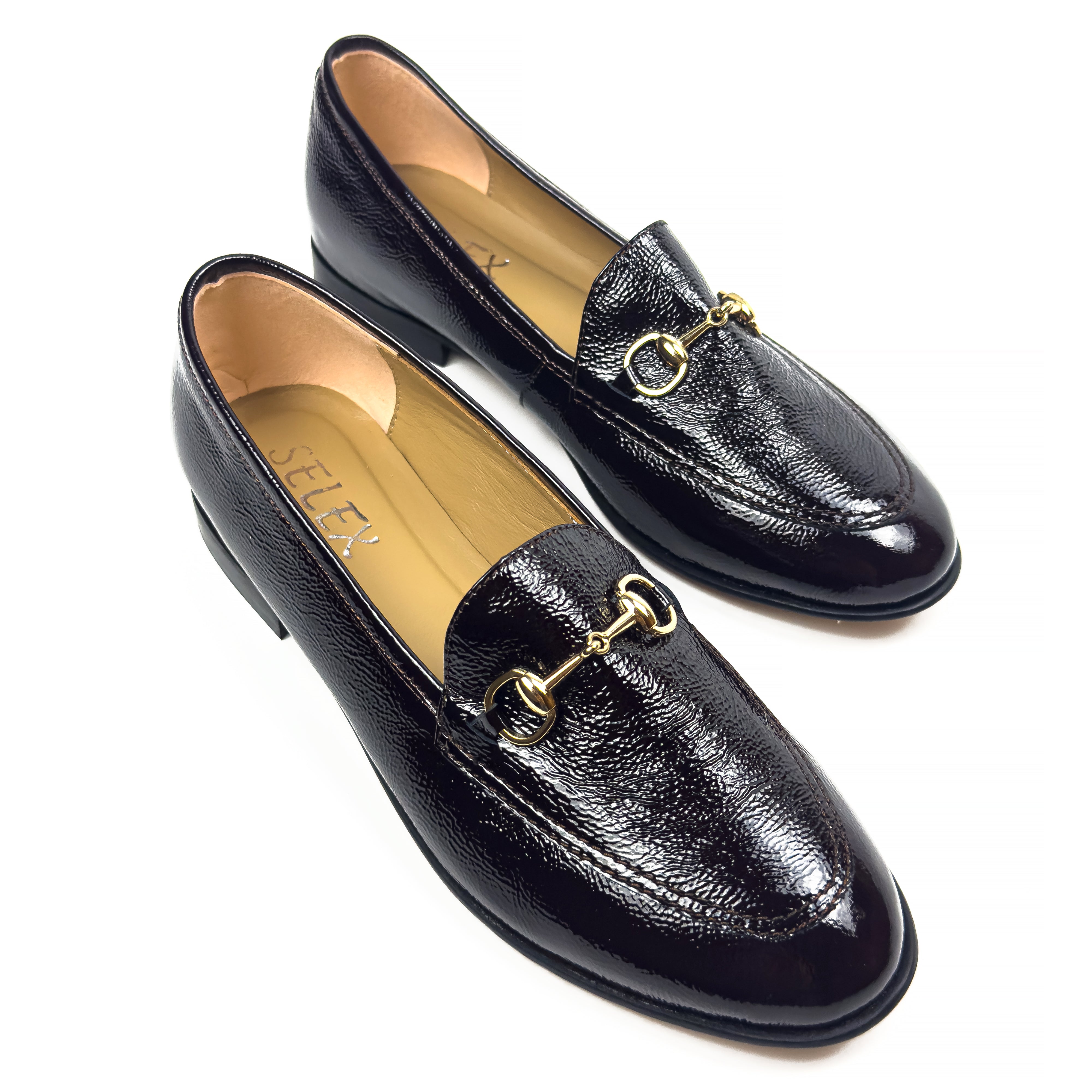 Mocassins Classiques pour Femme en Vrai Cuir Verni