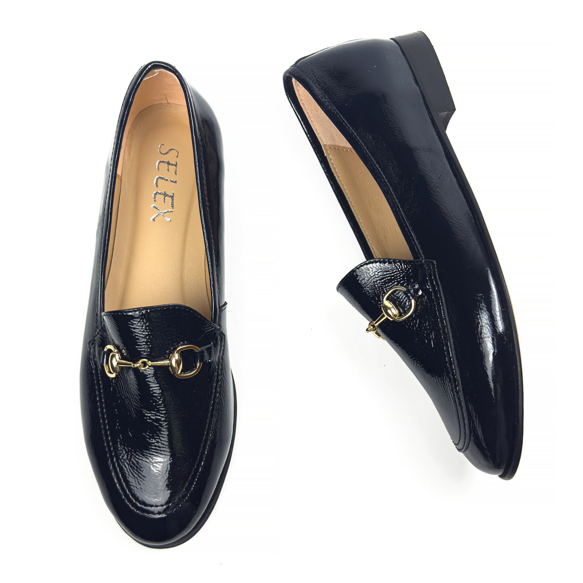 Mocassins Classiques pour Femme en Vrai Cuir Verni