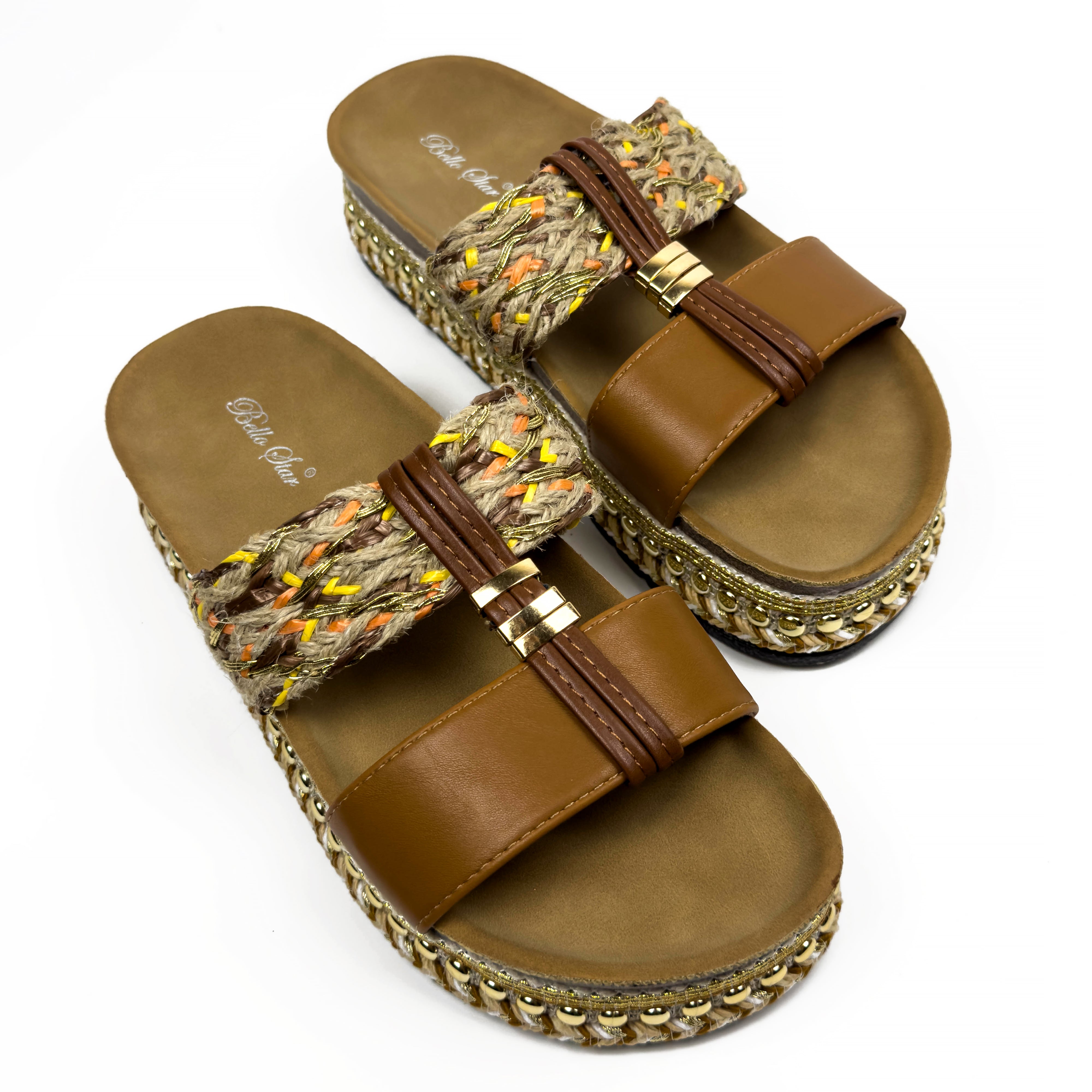 Sandales Mules à Plateforme Style Bohème Chic