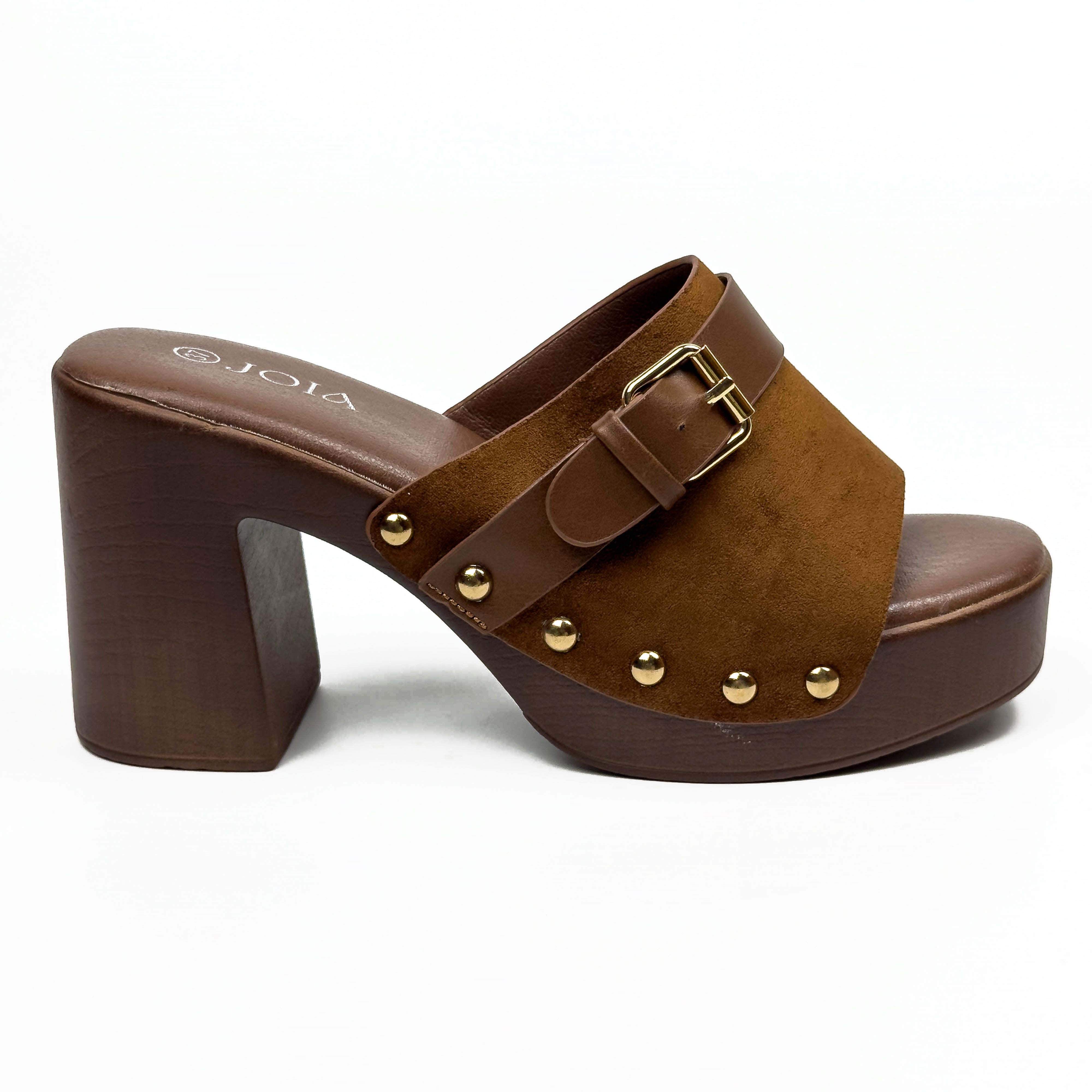 Sandales Mules à Talon Style Sabot Vintage