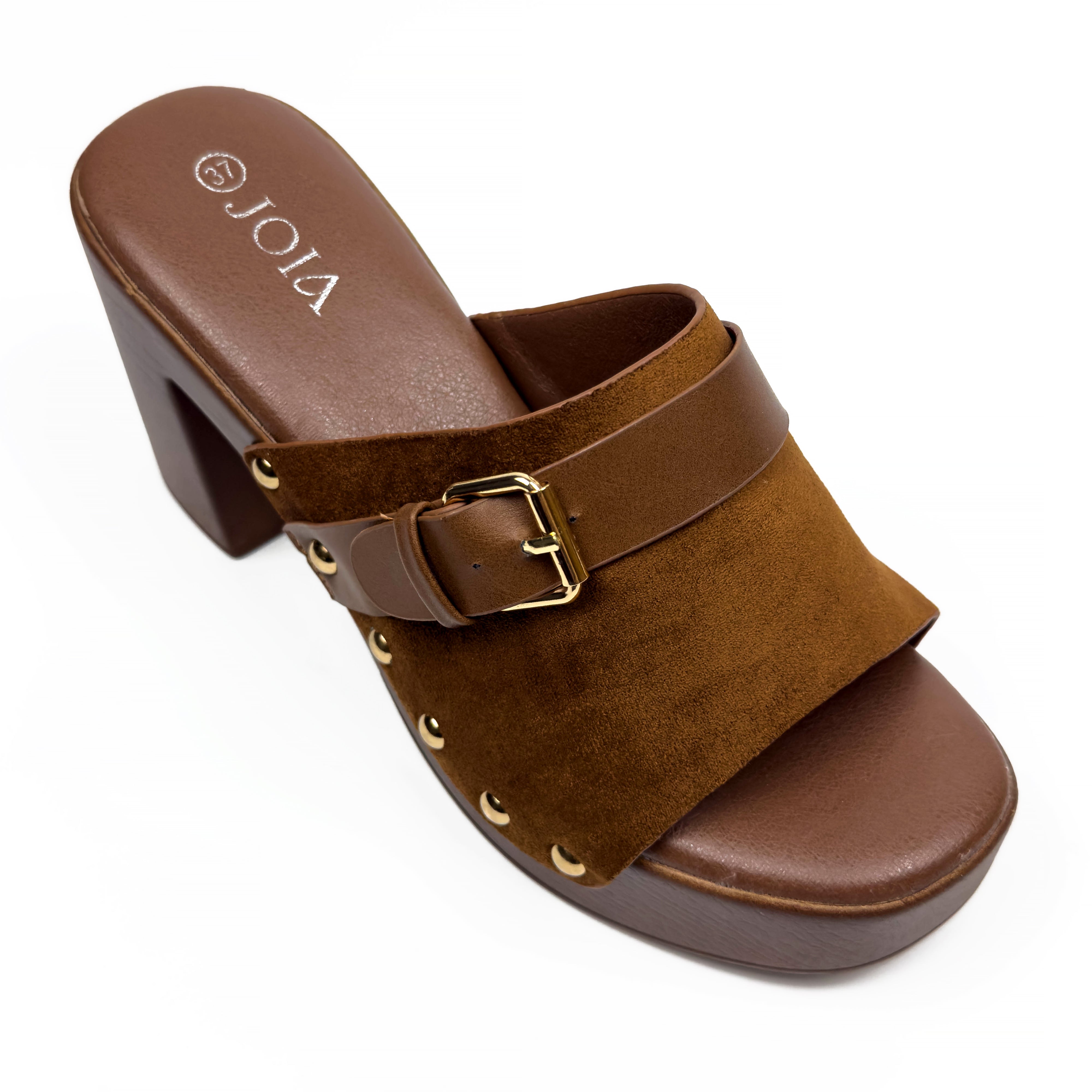 Sandales Mules à Talon Style Sabot Vintage
