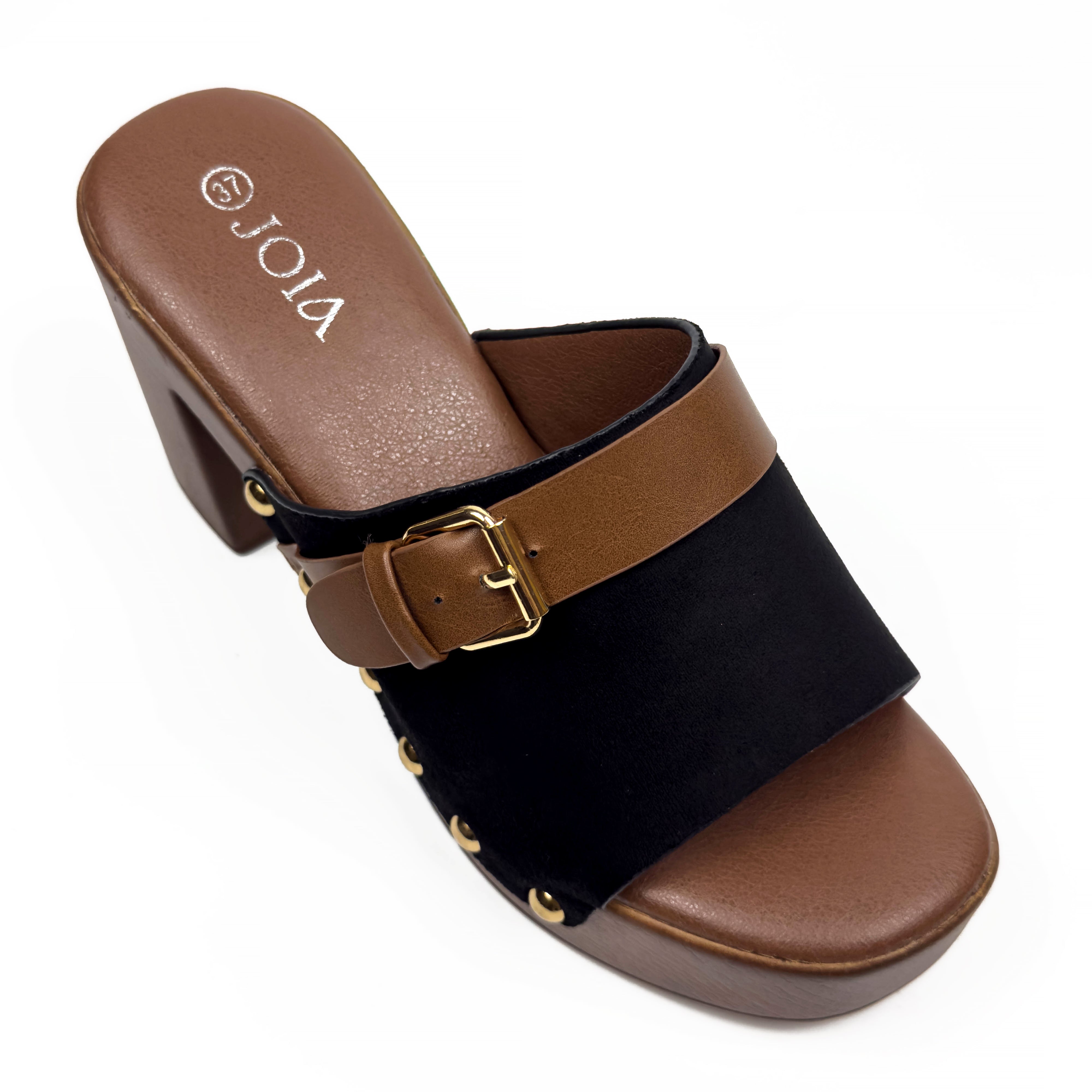 Sandales Mules à Talon Style Sabot Vintage