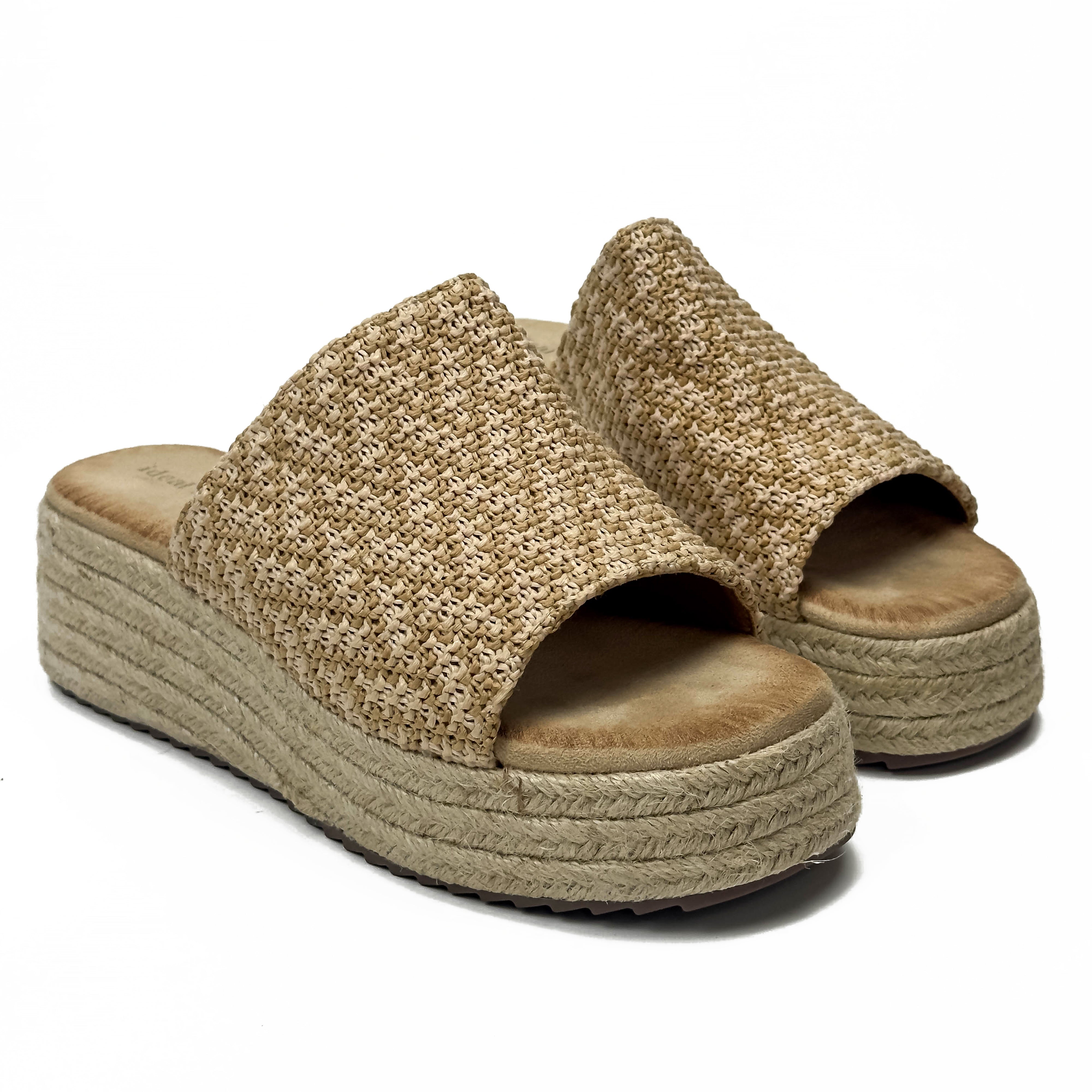 Sandales Compensées Style Espadrille