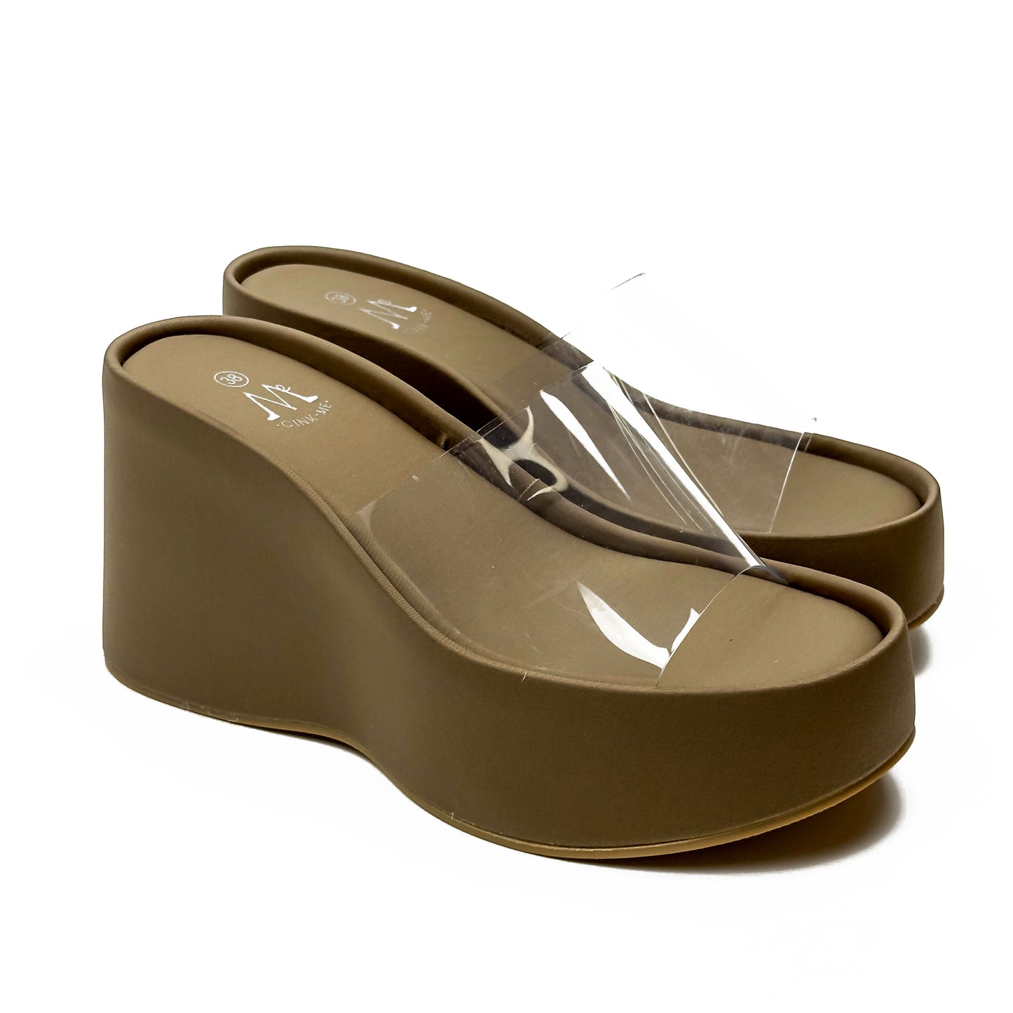 Sandales Compensées à Bride Transparente en PVC Style Y2K