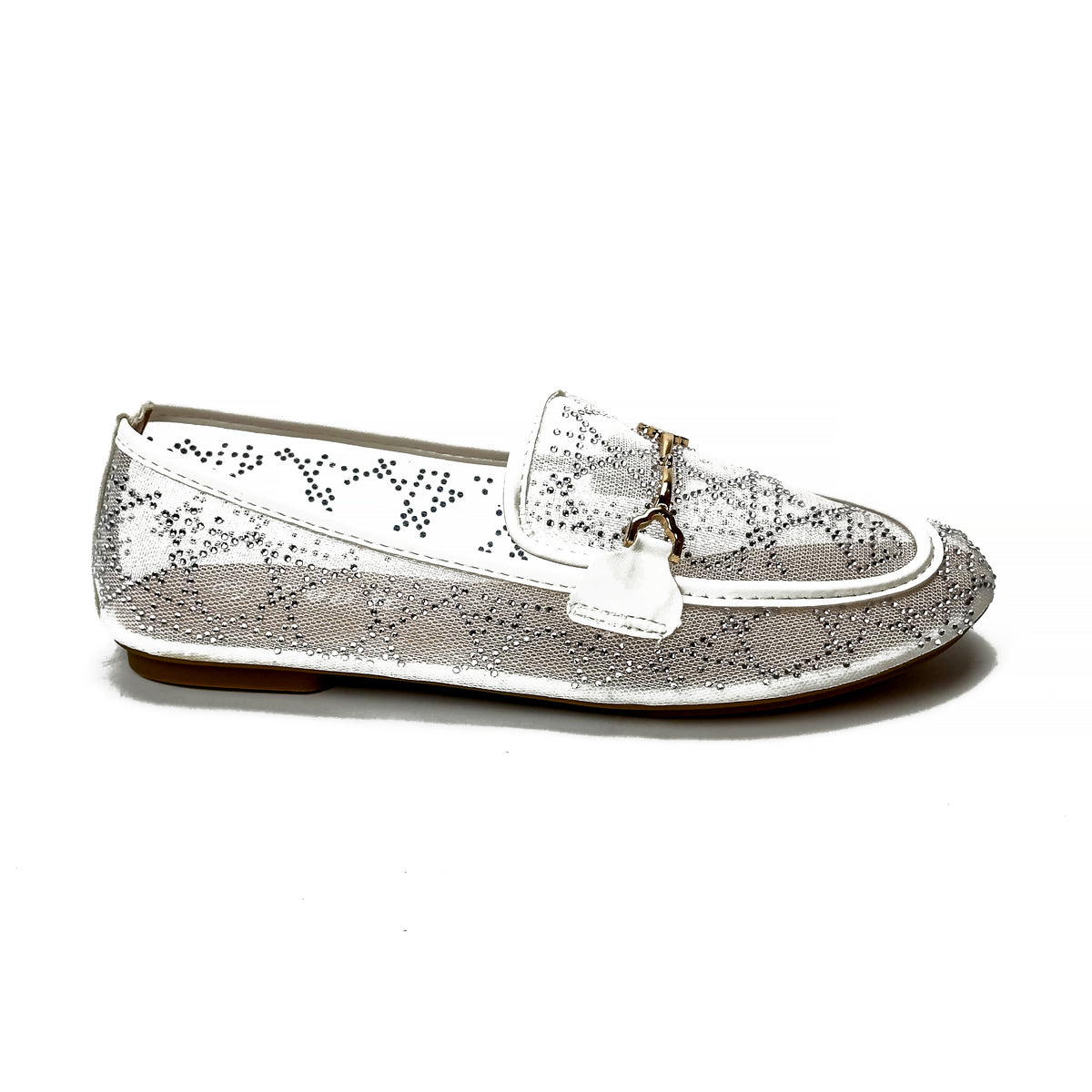 Mocassins Transparents en Mesh à Strass