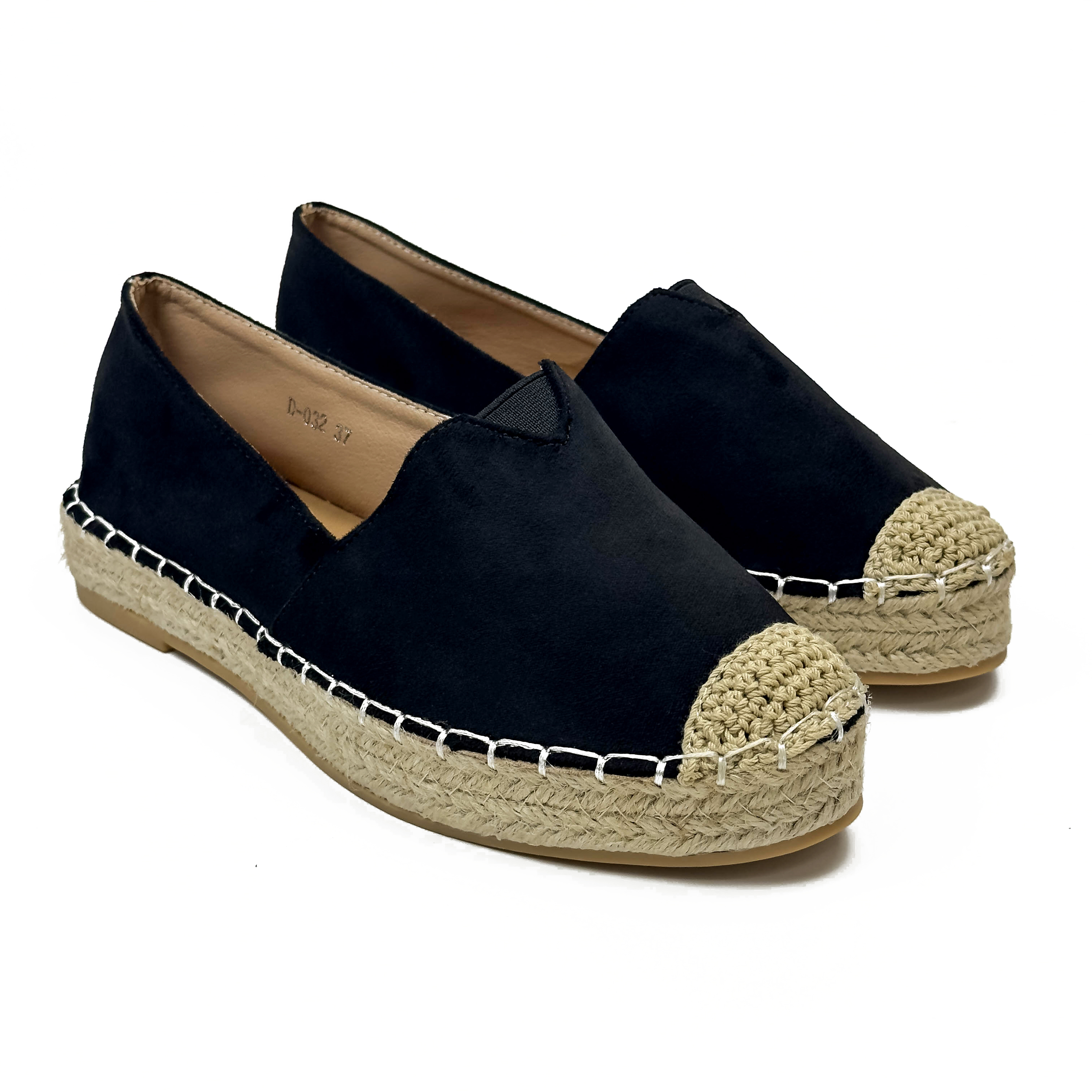 Espadrilles Plates Femmes en Suédine & Jute Tressé
