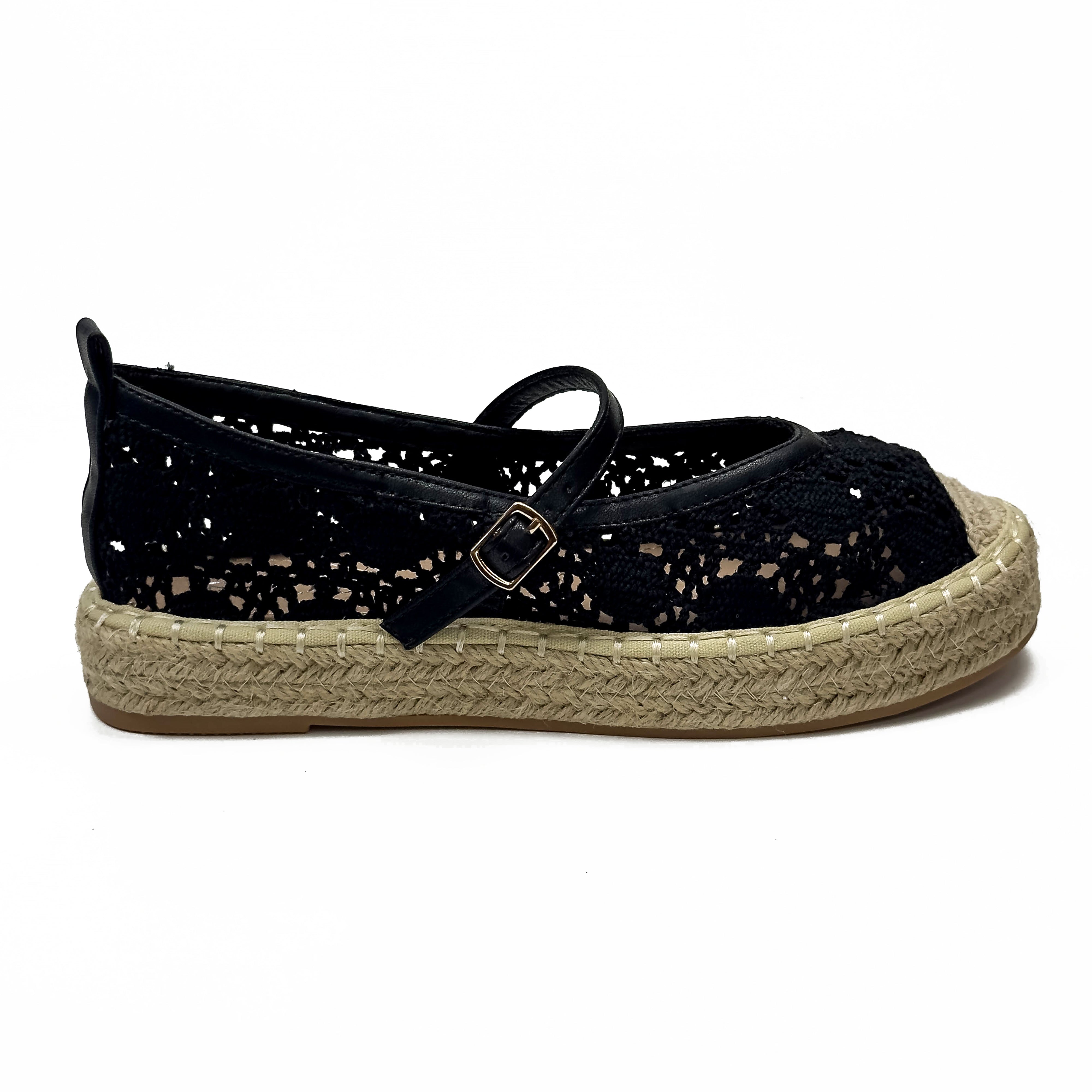 Espadrilles Ballerines Style Mary Jane en Crochet Crocheté