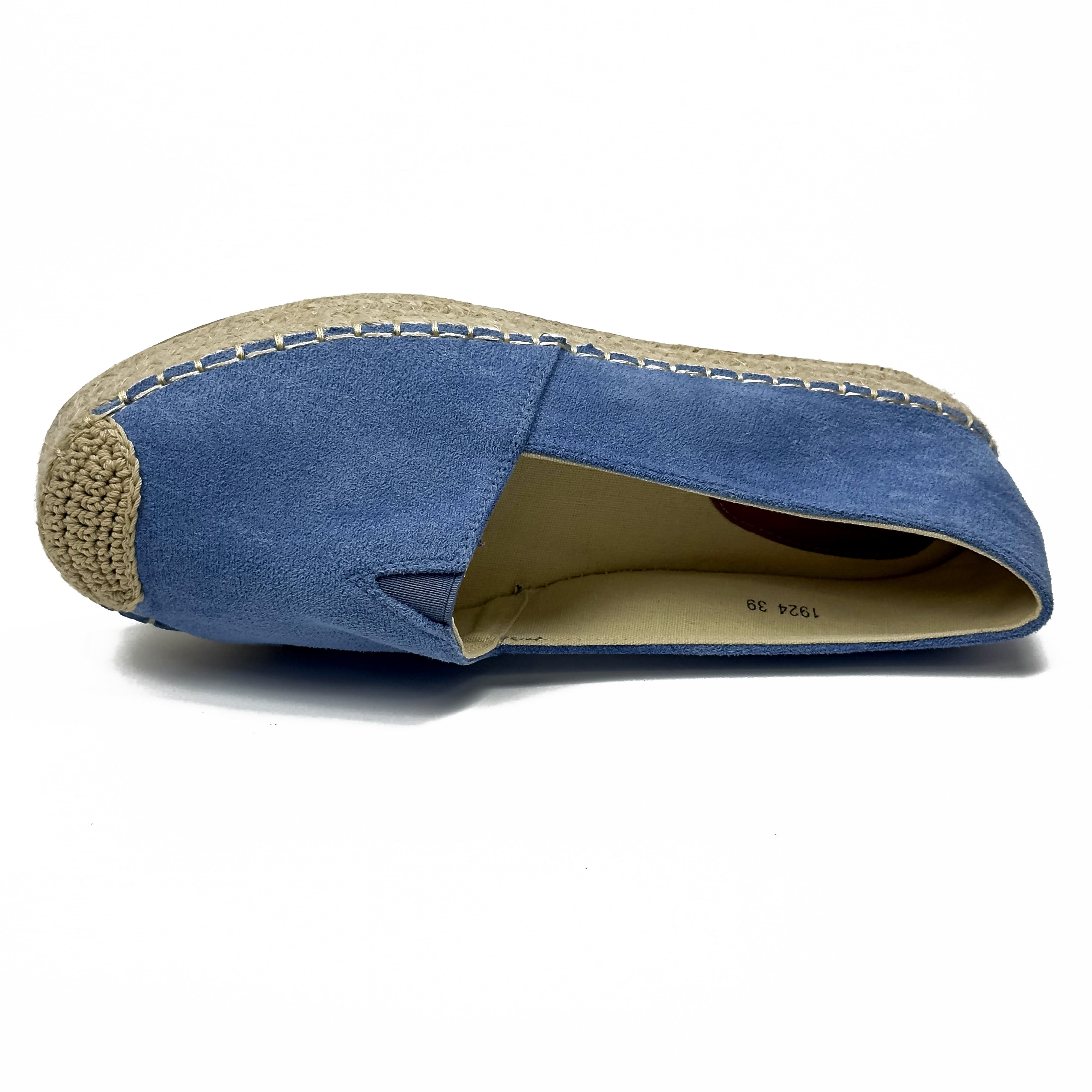 Espadrilles Compensées Plates en Suédine