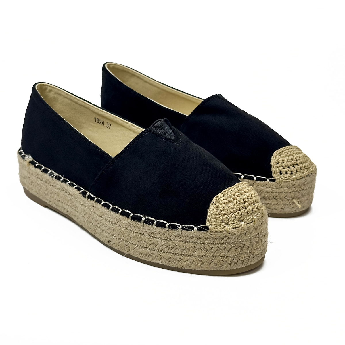 Espadrilles Compensées Plates en Suédine