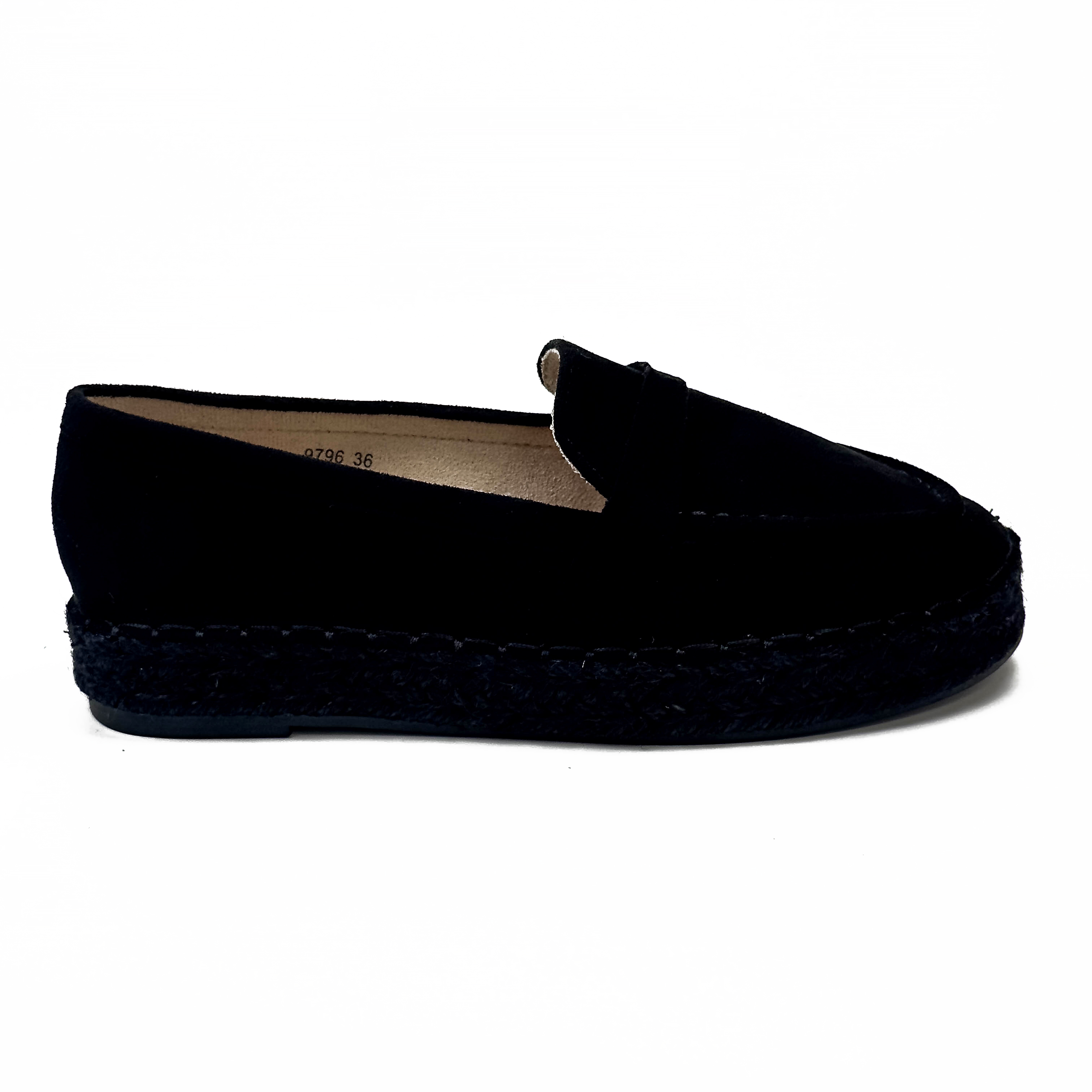 Espadrilles Mocassins en Suédine Noir