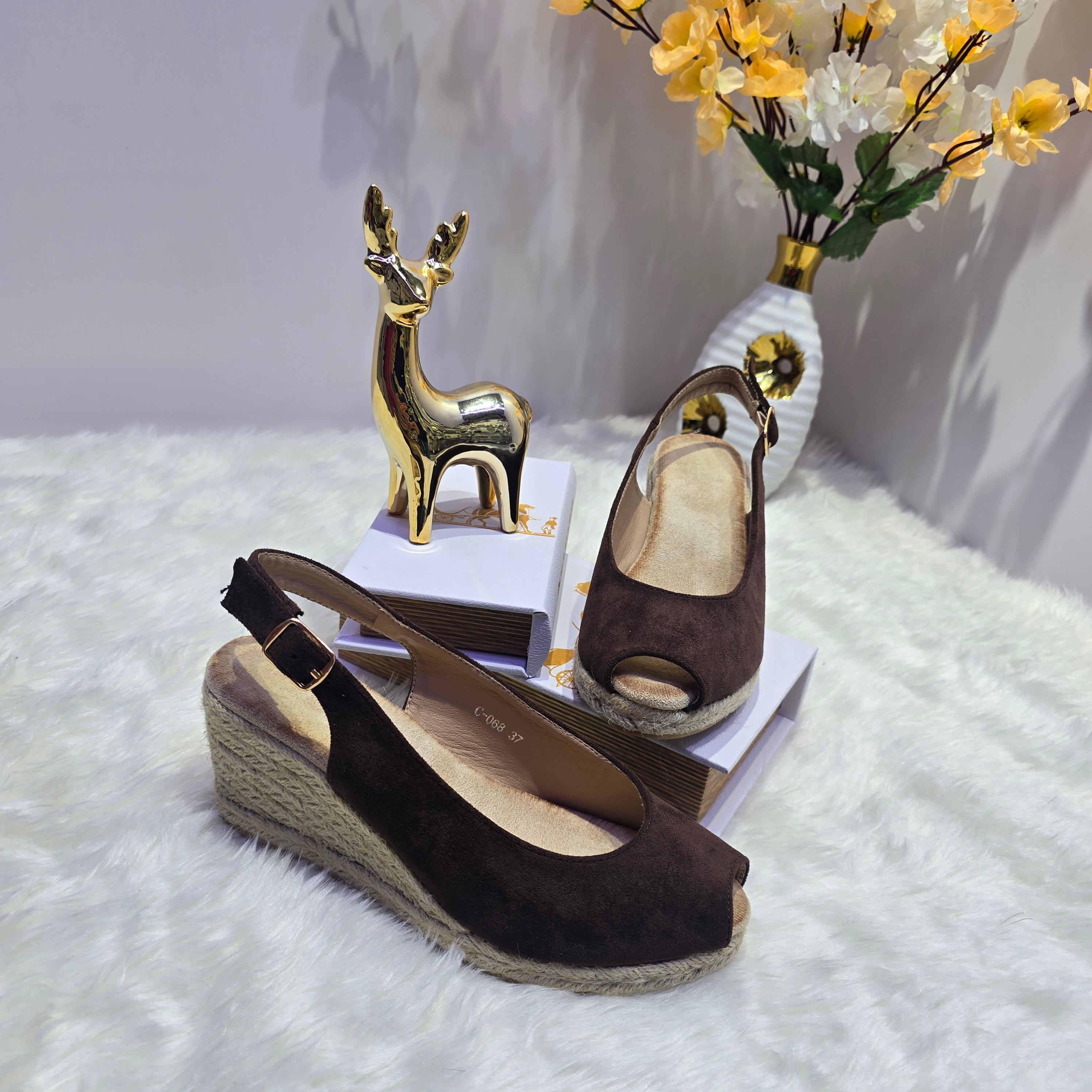 Espadrilles Compensées en Daim pour Femme