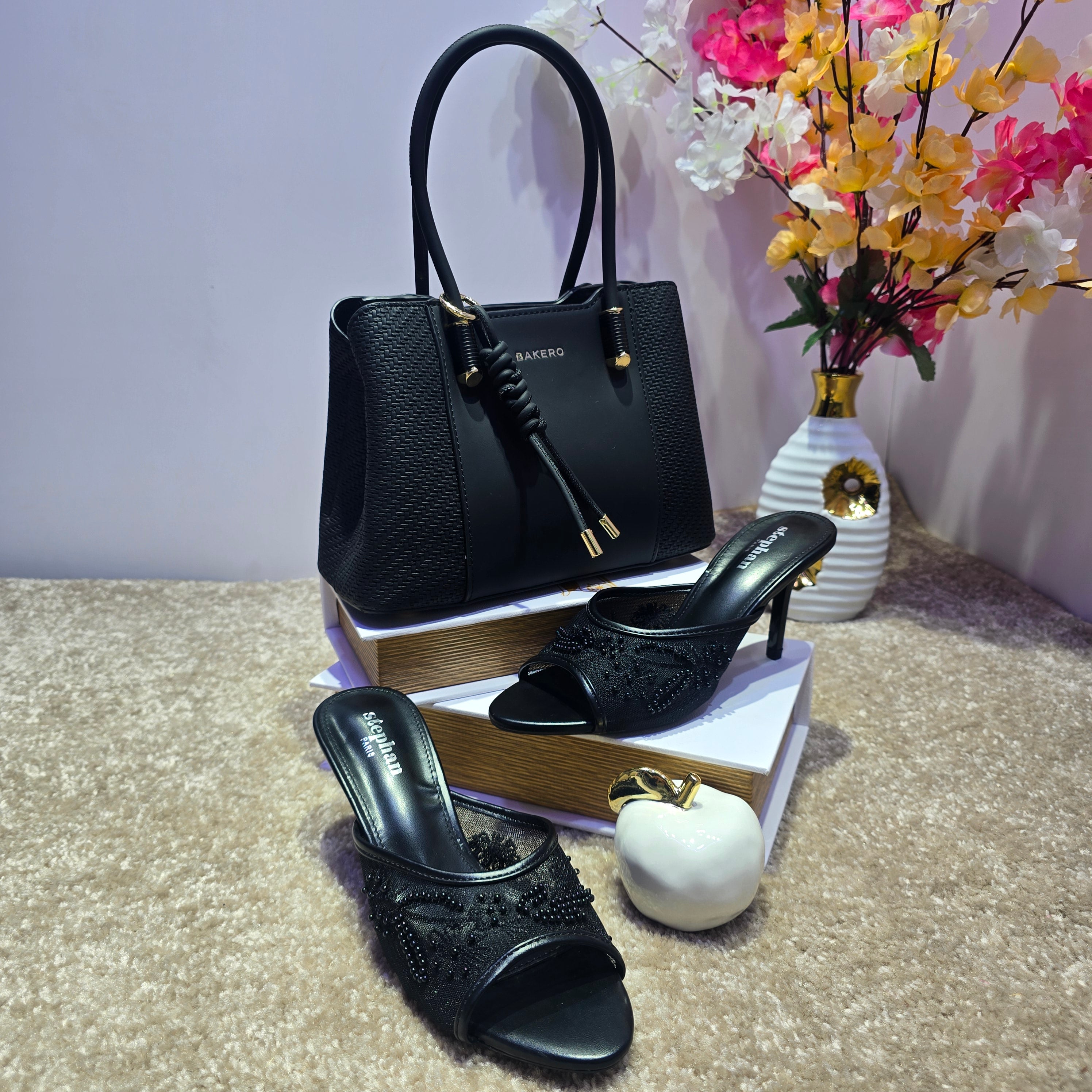 Ensemble de Luxe Sac à Main & Sandales à Talon
