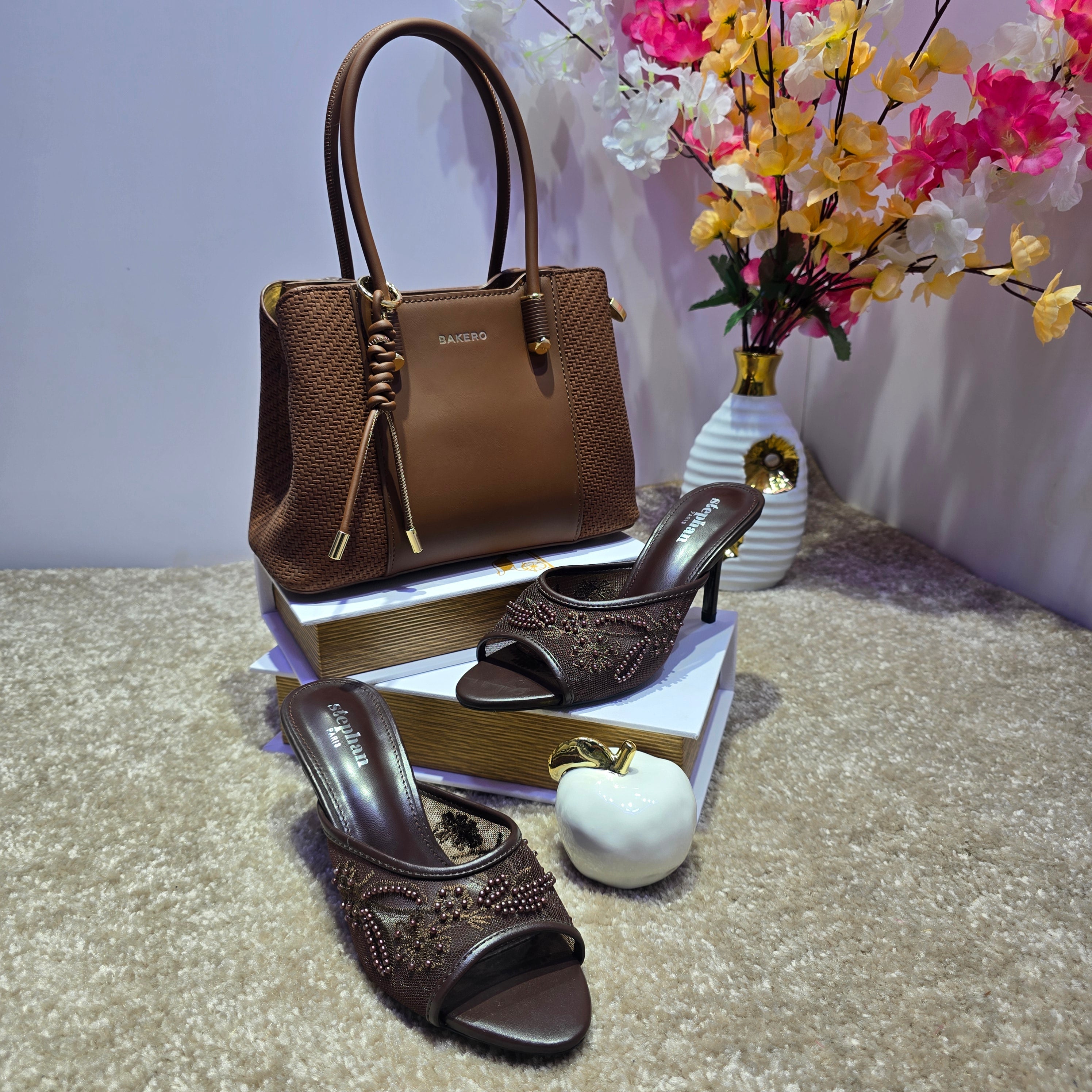 Ensemble de Luxe Sac à Main & Sandales à Talon