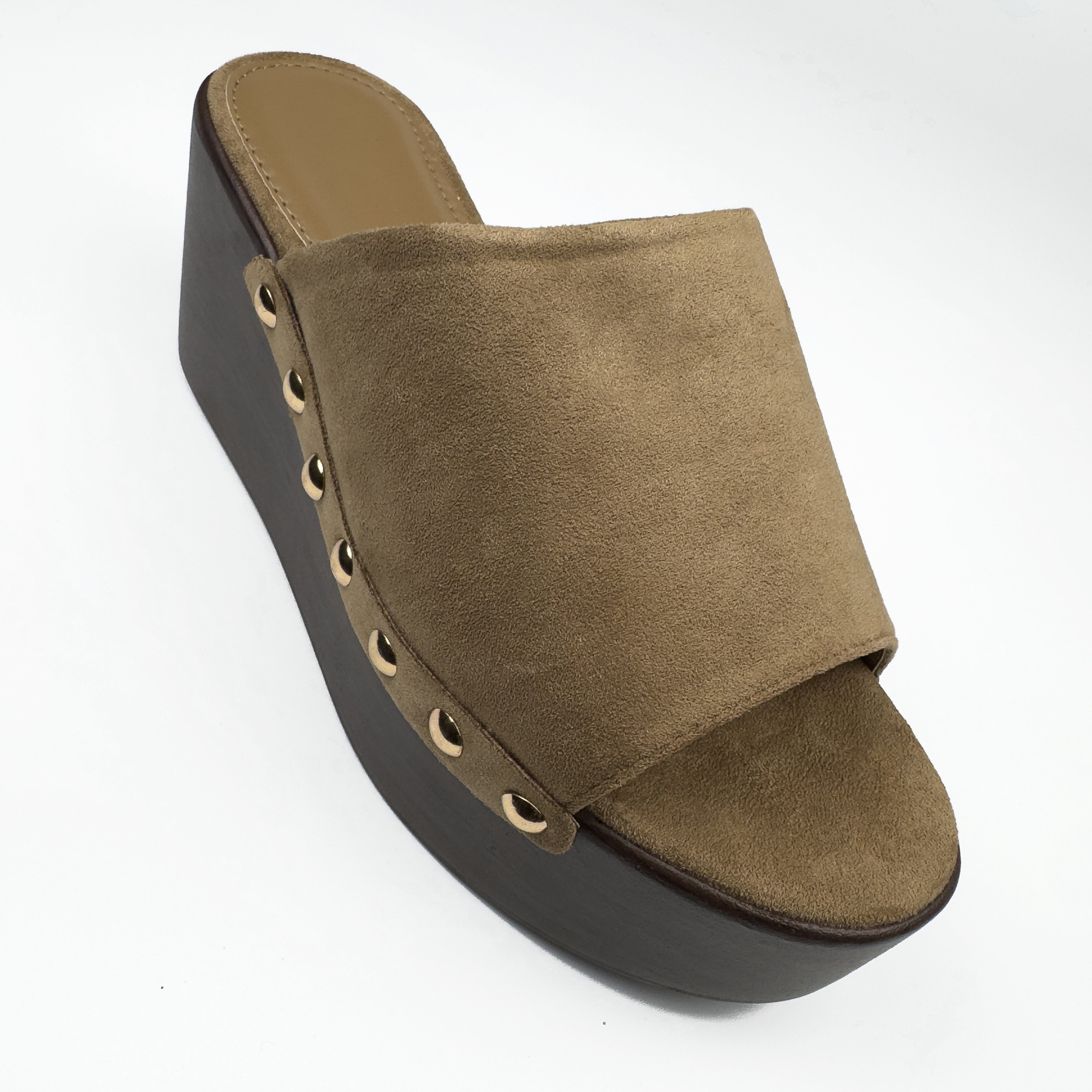 Sandales Compensées en Daim
