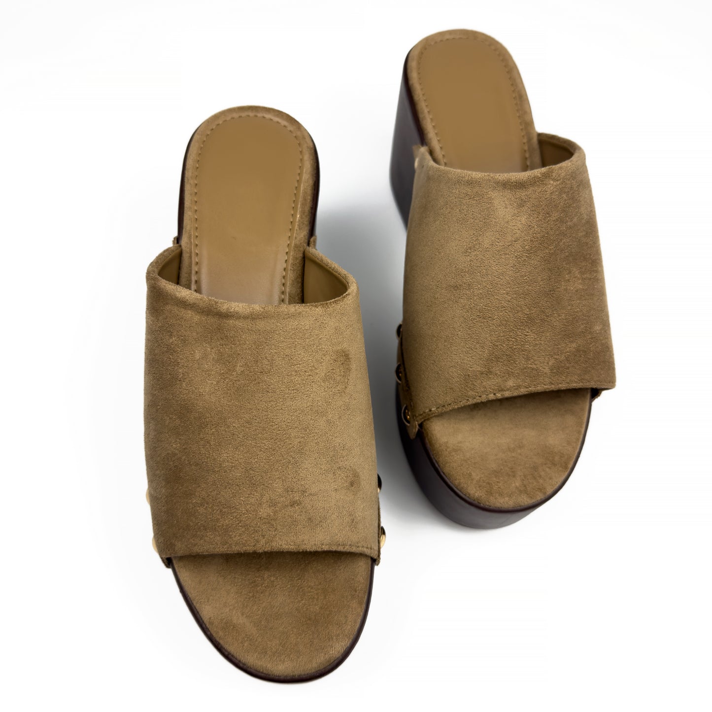 Sandales Compensées en Daim
