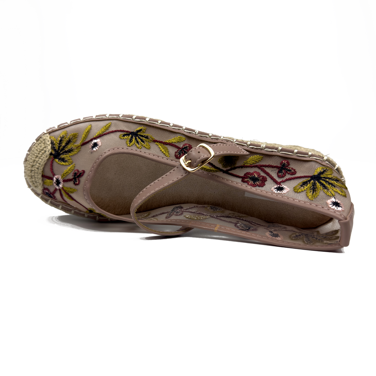 Espadrilles Mary Jane en Mesh Brodé Floral