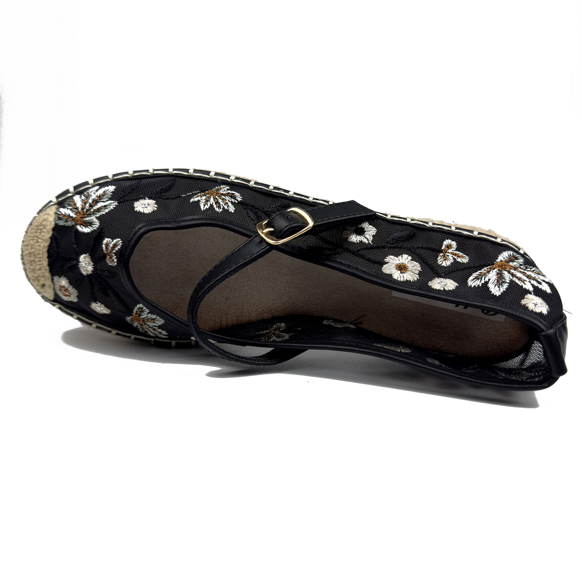 Espadrilles Mary Jane en Mesh Brodé Floral