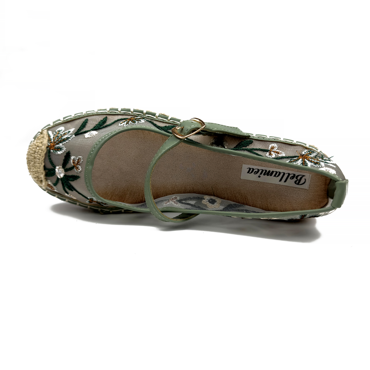 Espadrilles Mary Jane en Mesh Brodé Floral