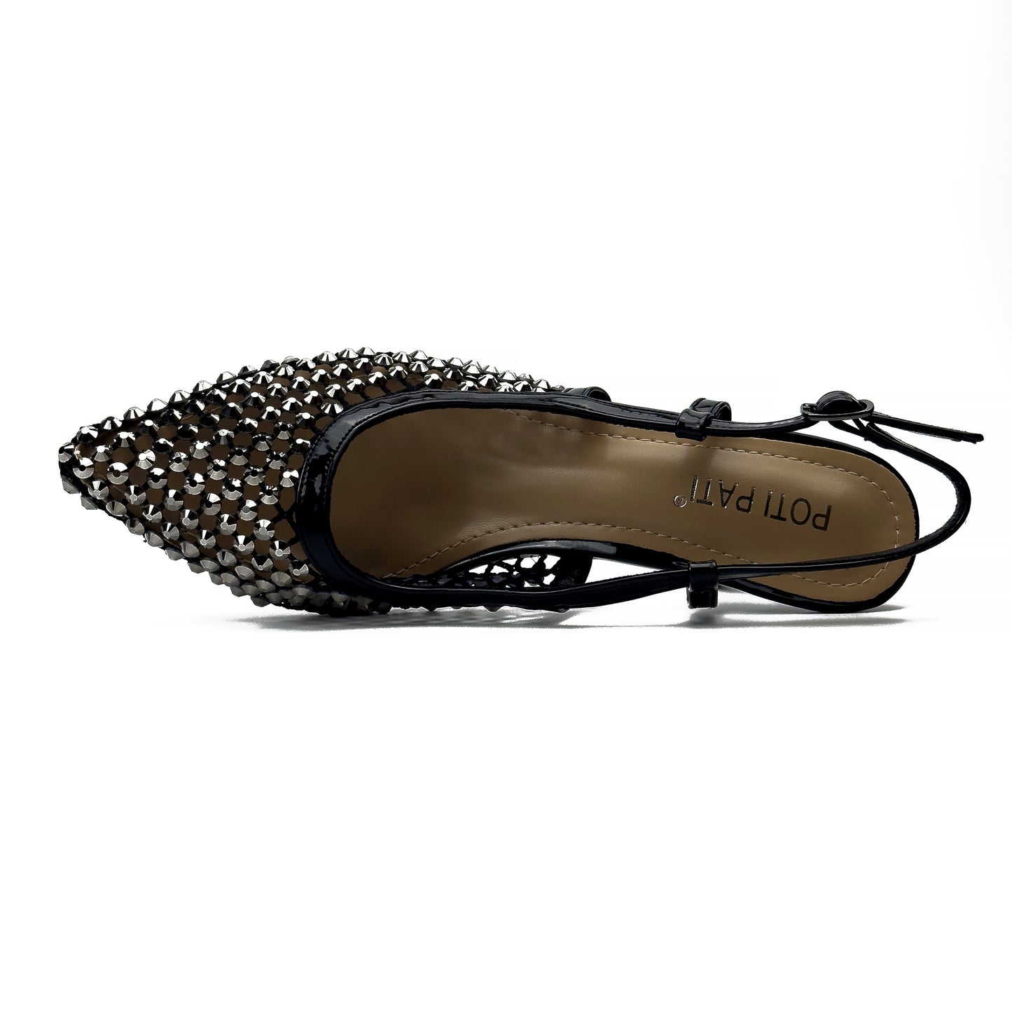 Escarpins Slingback en Résille Strassée