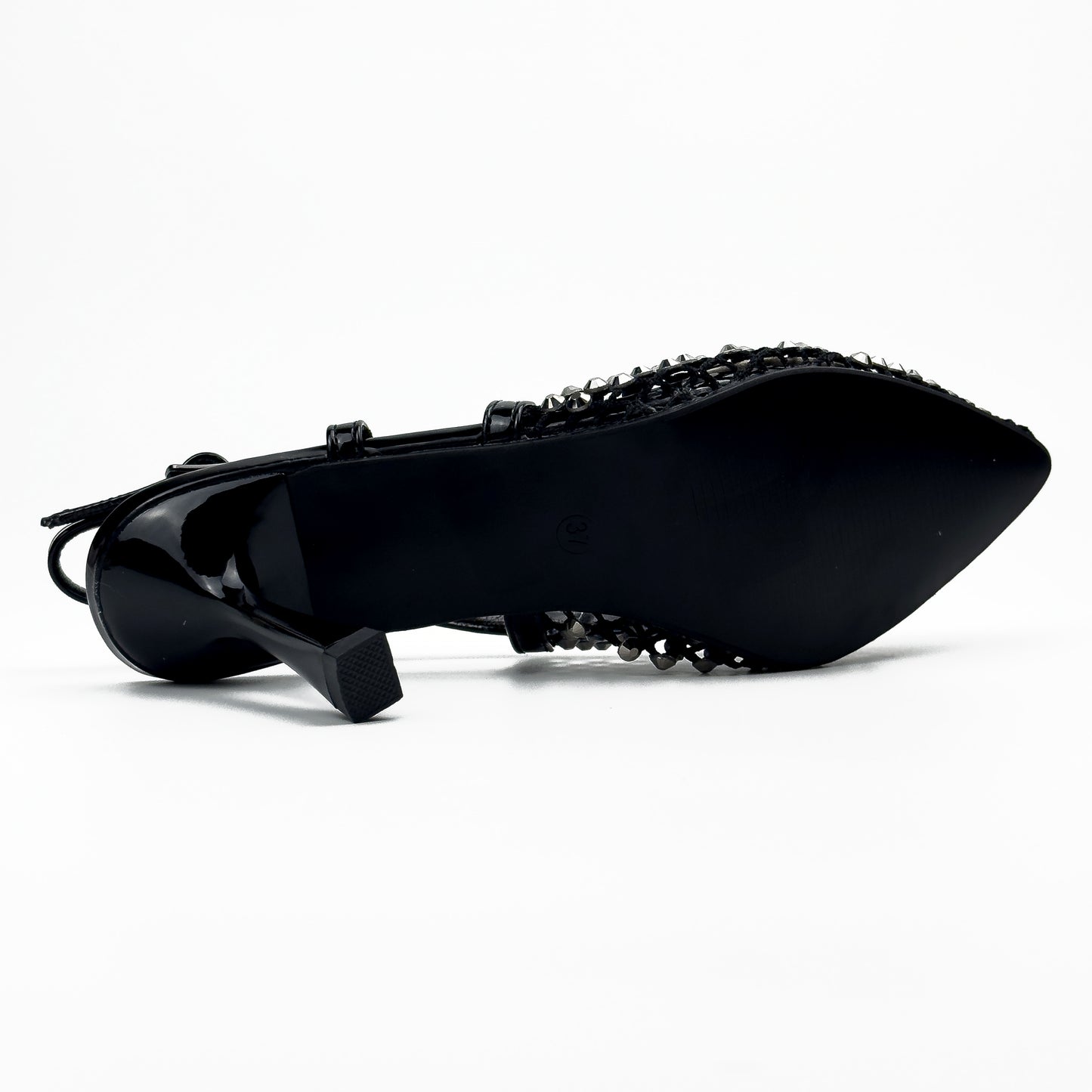 Escarpins Slingback en Résille Strassée