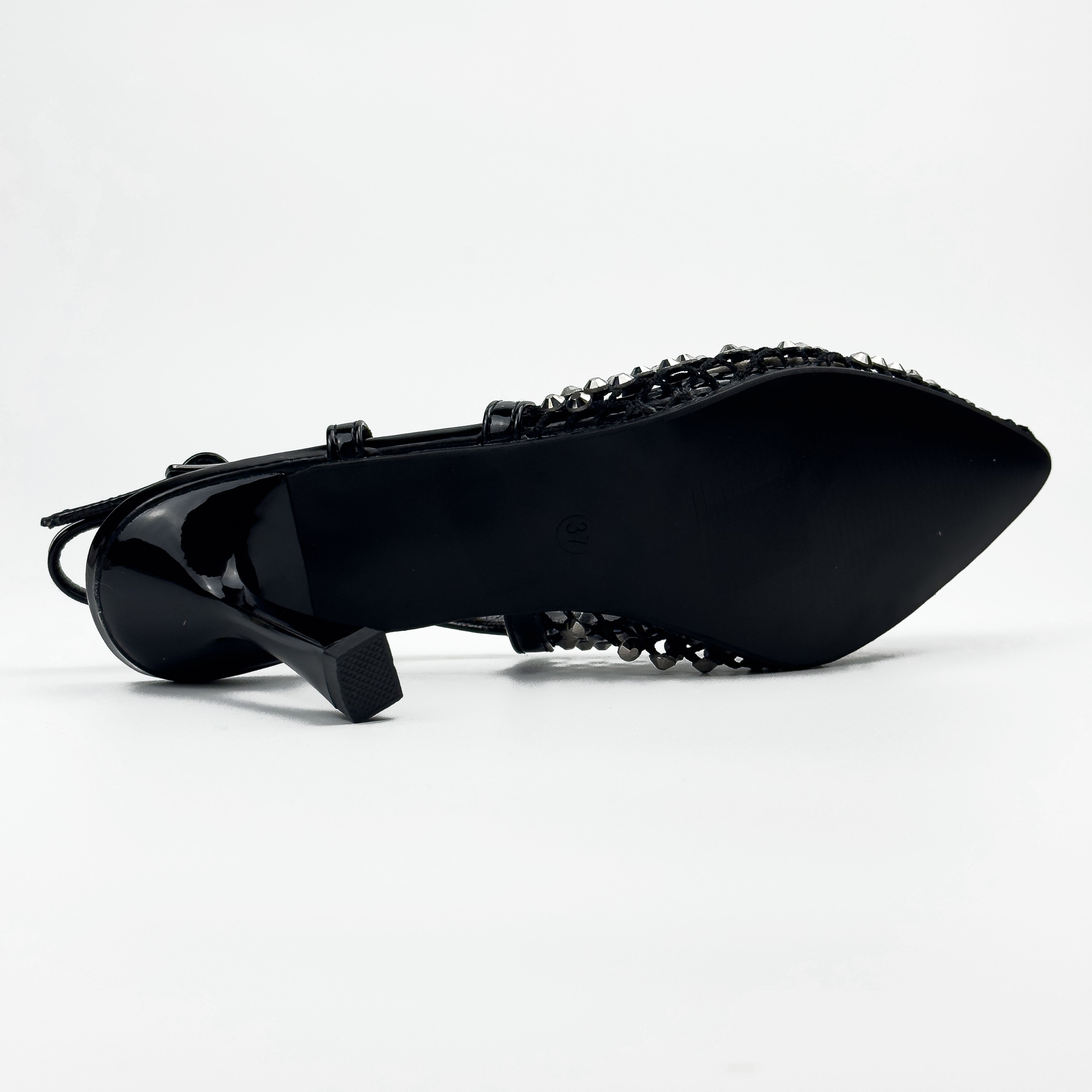 Escarpins Slingback en Résille Strassée