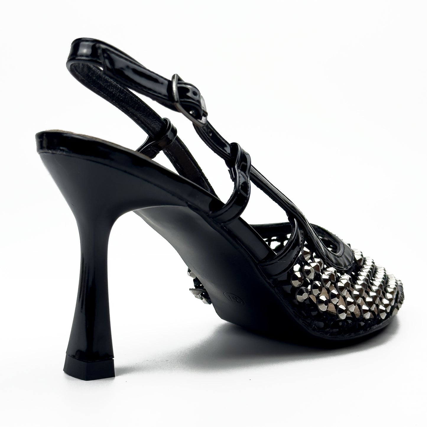 Escarpins Slingback en Résille Strassée