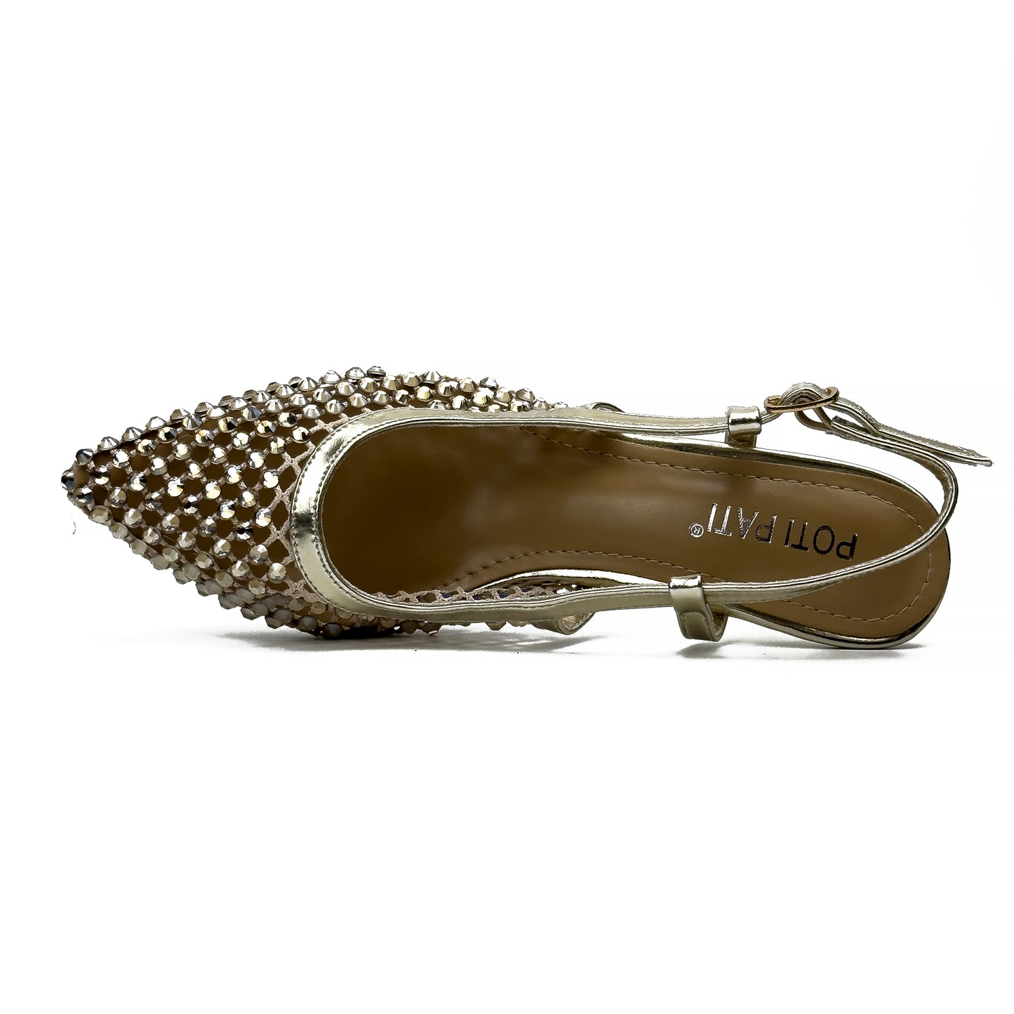 Escarpins Slingback en Résille Strassée