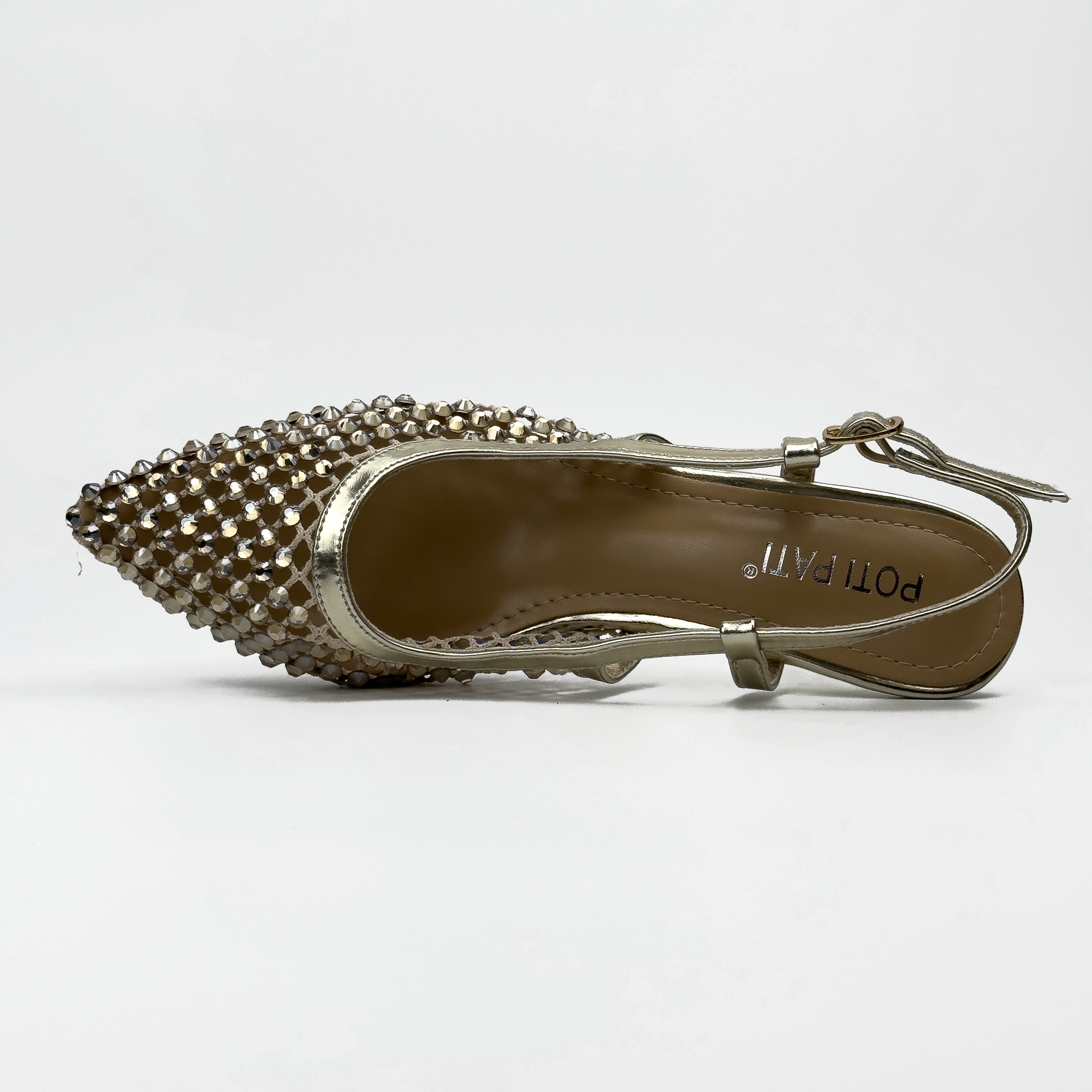 Escarpins Slingback en Résille Strassée