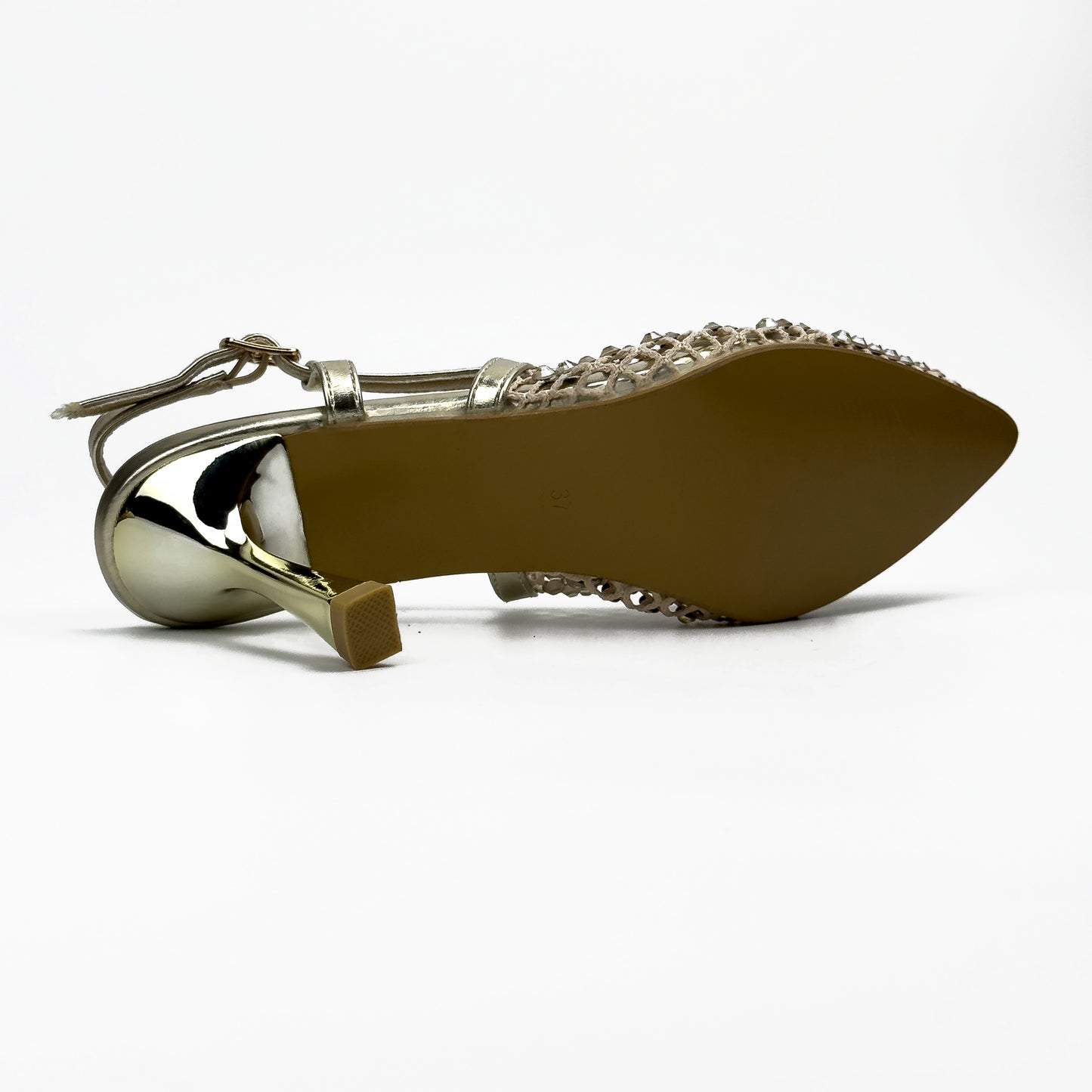 Escarpins Slingback en Résille Strassée