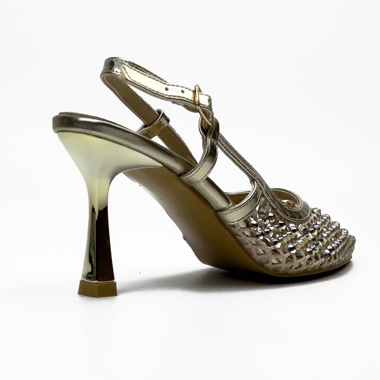Escarpins Slingback en Résille Strassée
