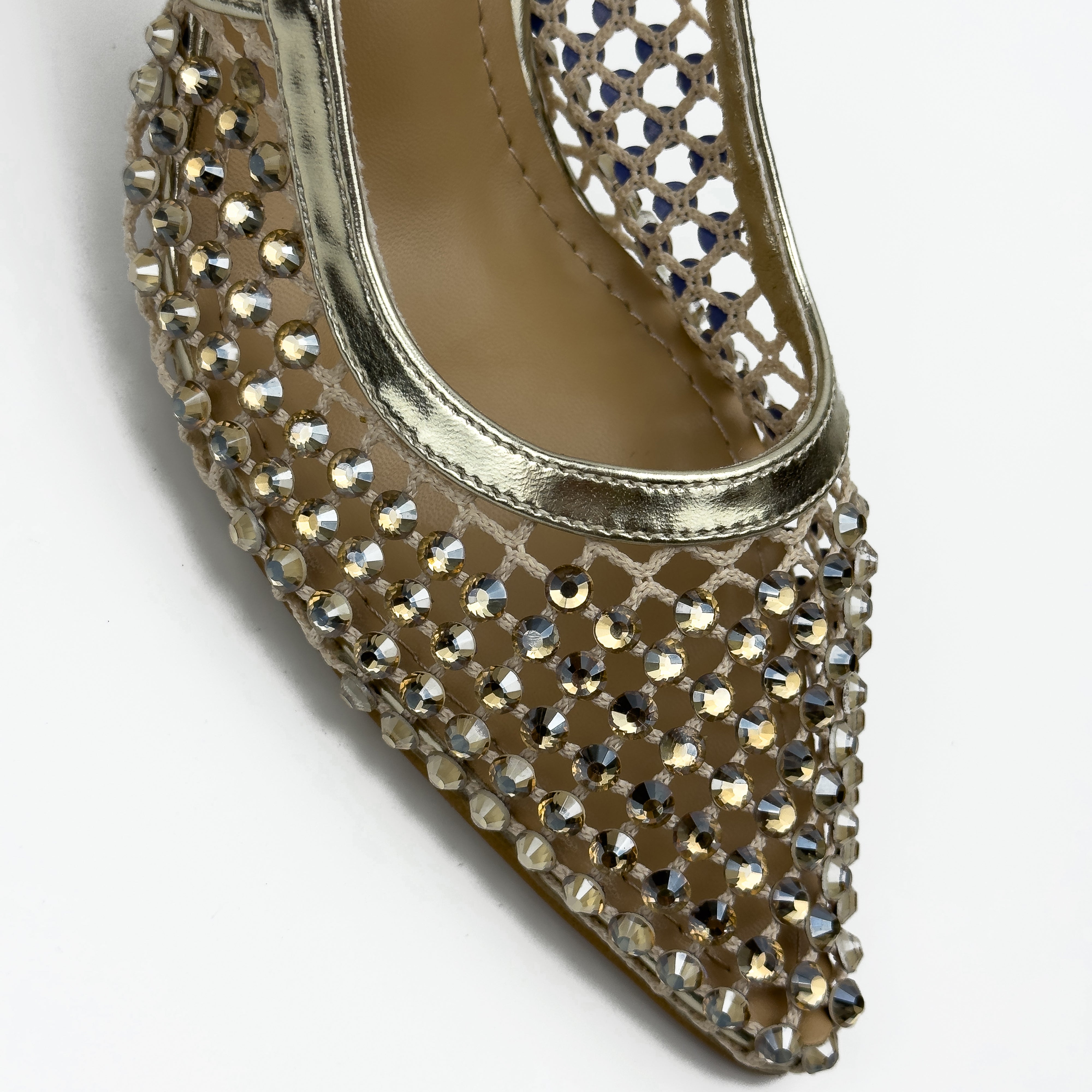 Escarpins Slingback en Résille Strassée