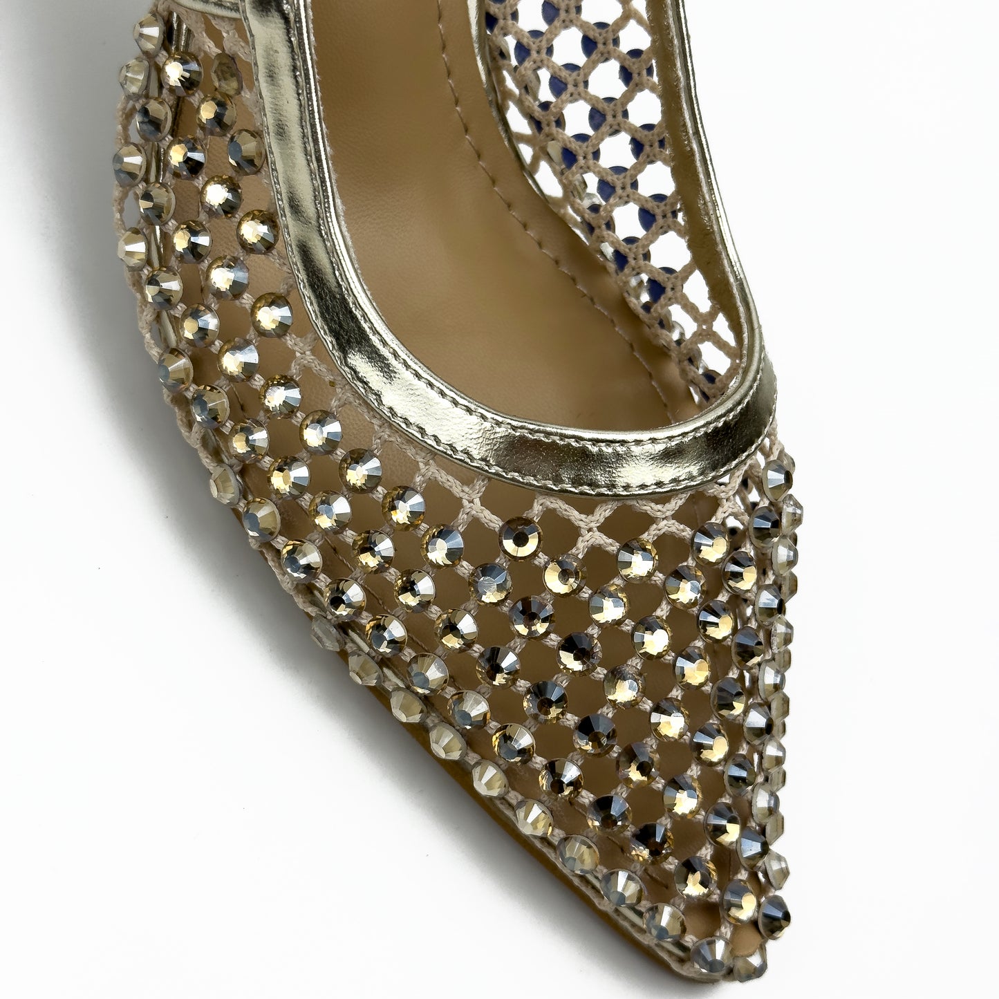 Escarpins Slingback en Résille Strassée