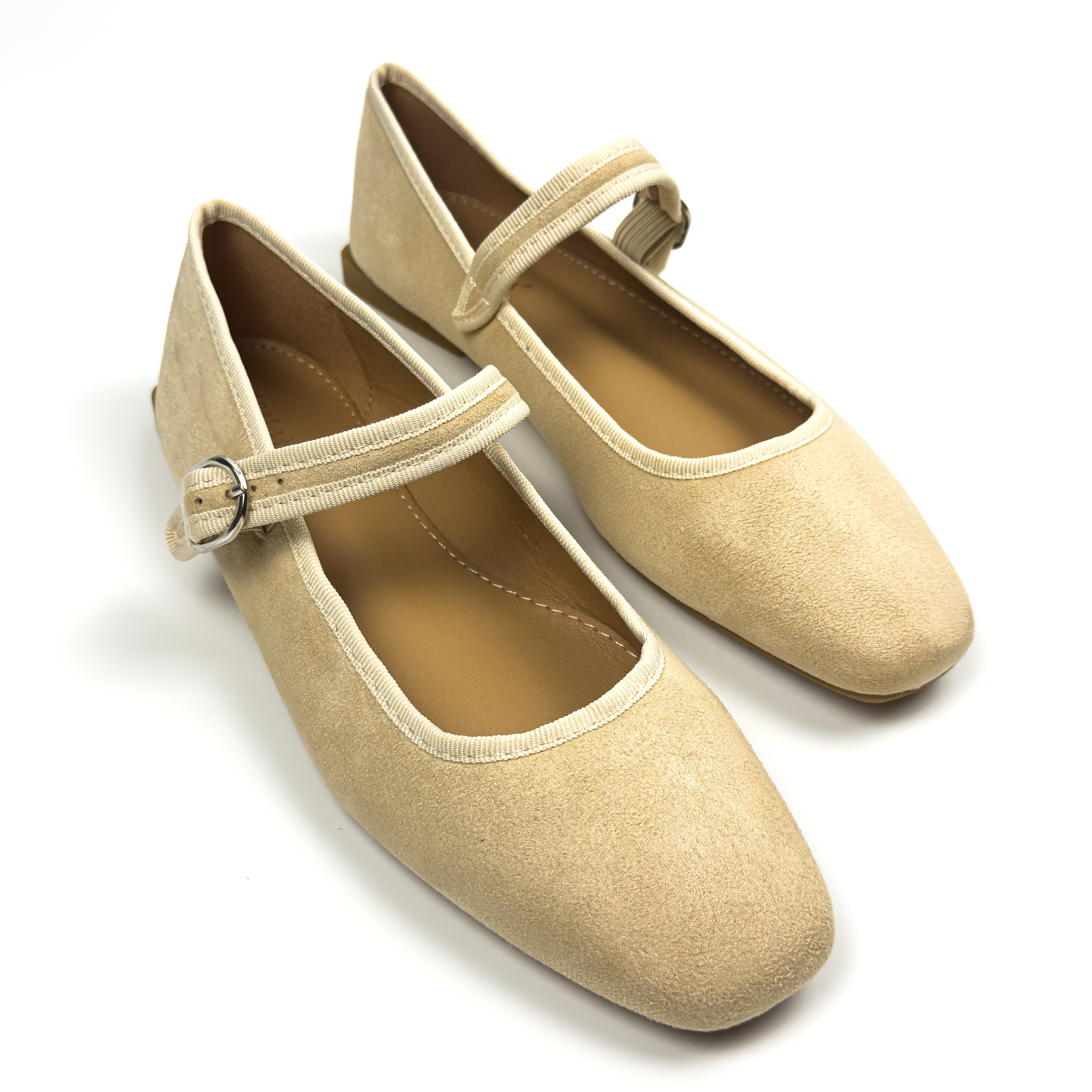 Ballerines Type Mary Jane en Suédine Douce