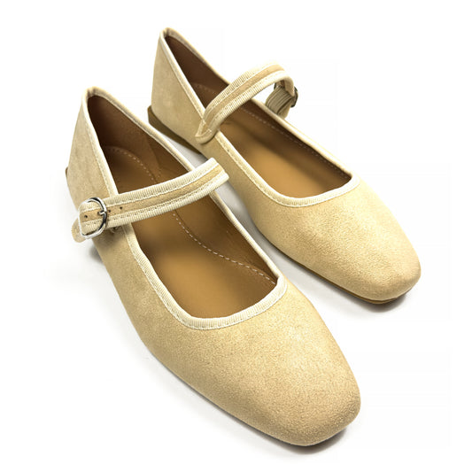 Ballerines Type Mary Jane en Suédine Douce