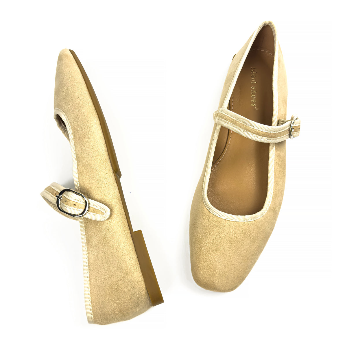 Ballerines Type Mary Jane en Suédine Douce