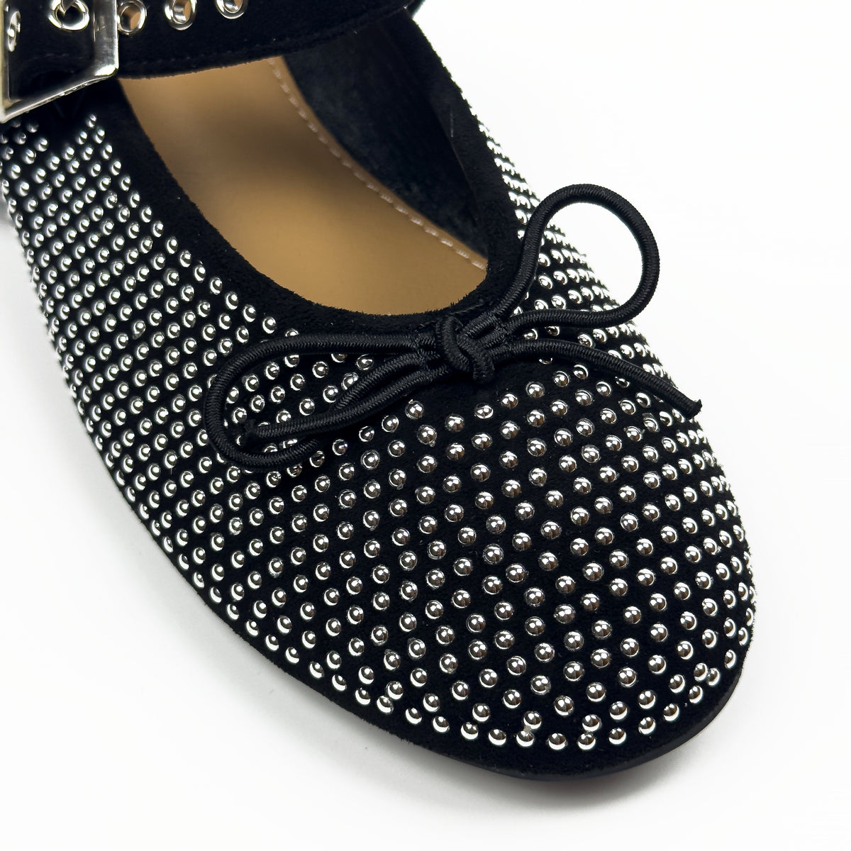 Ballerines Mary Jane Cloutées en Suédine