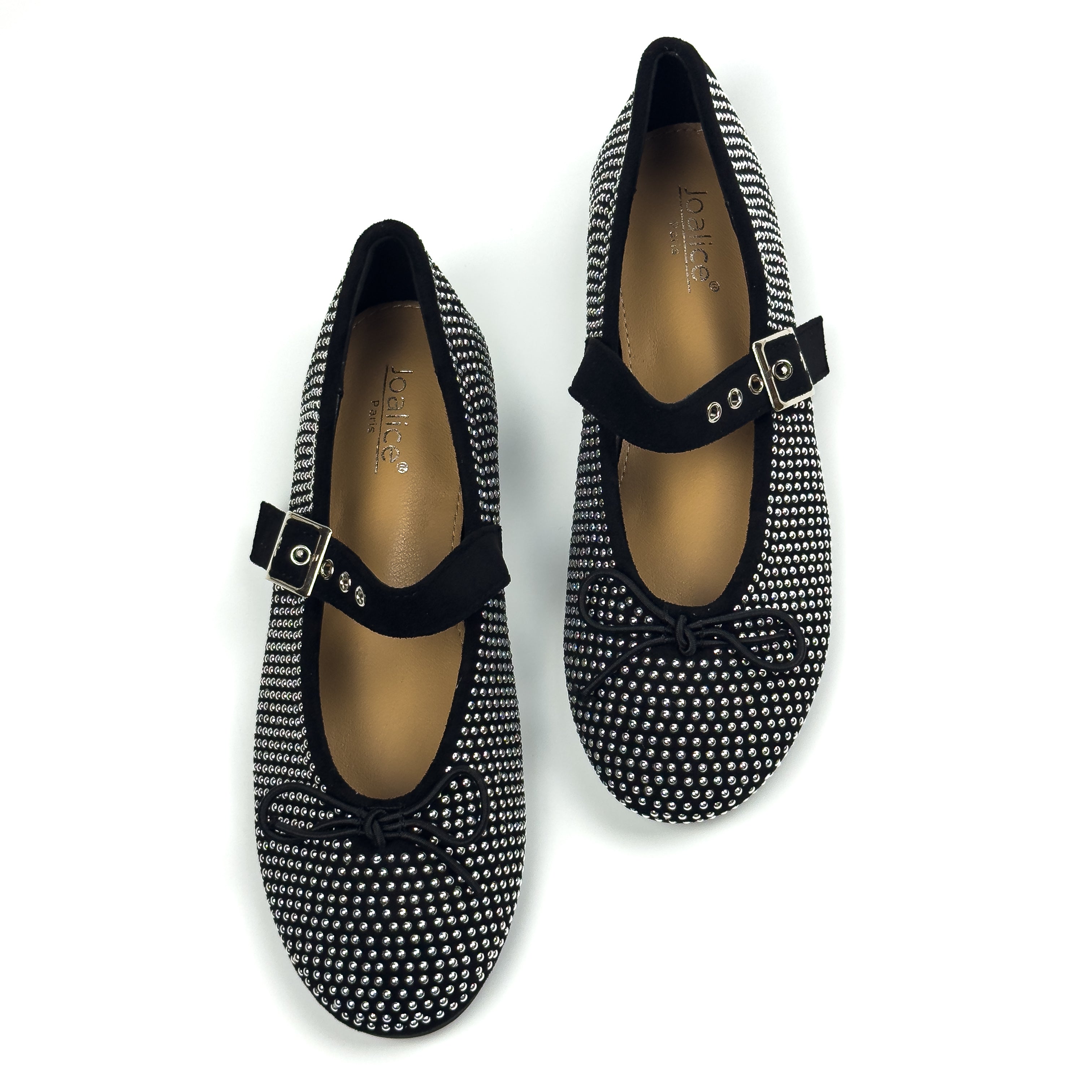 Ballerines Mary Jane Cloutées en Suédine