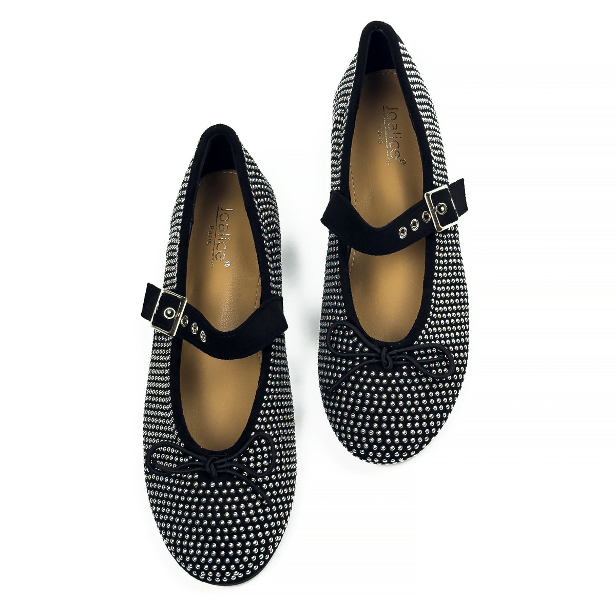 Ballerines Mary Jane Cloutées en Suédine