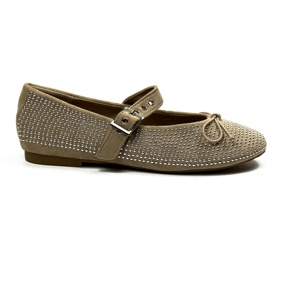 Ballerines Mary Jane Cloutées en Suédine