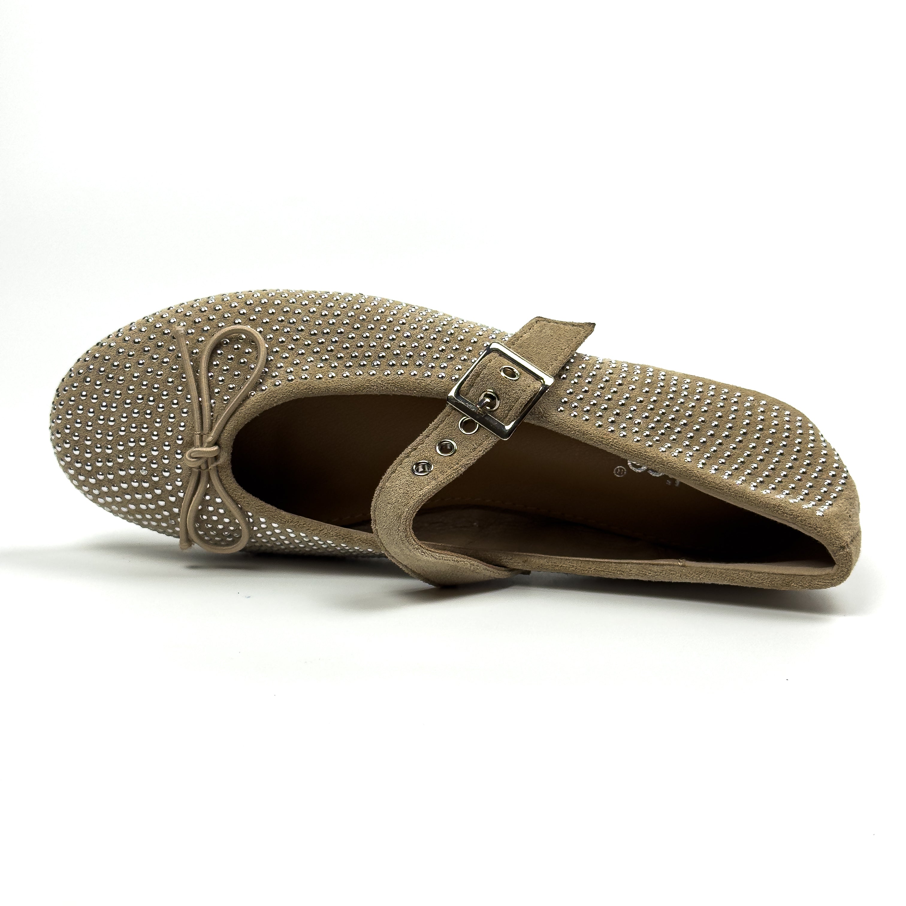 Ballerines Mary Jane Cloutées en Suédine