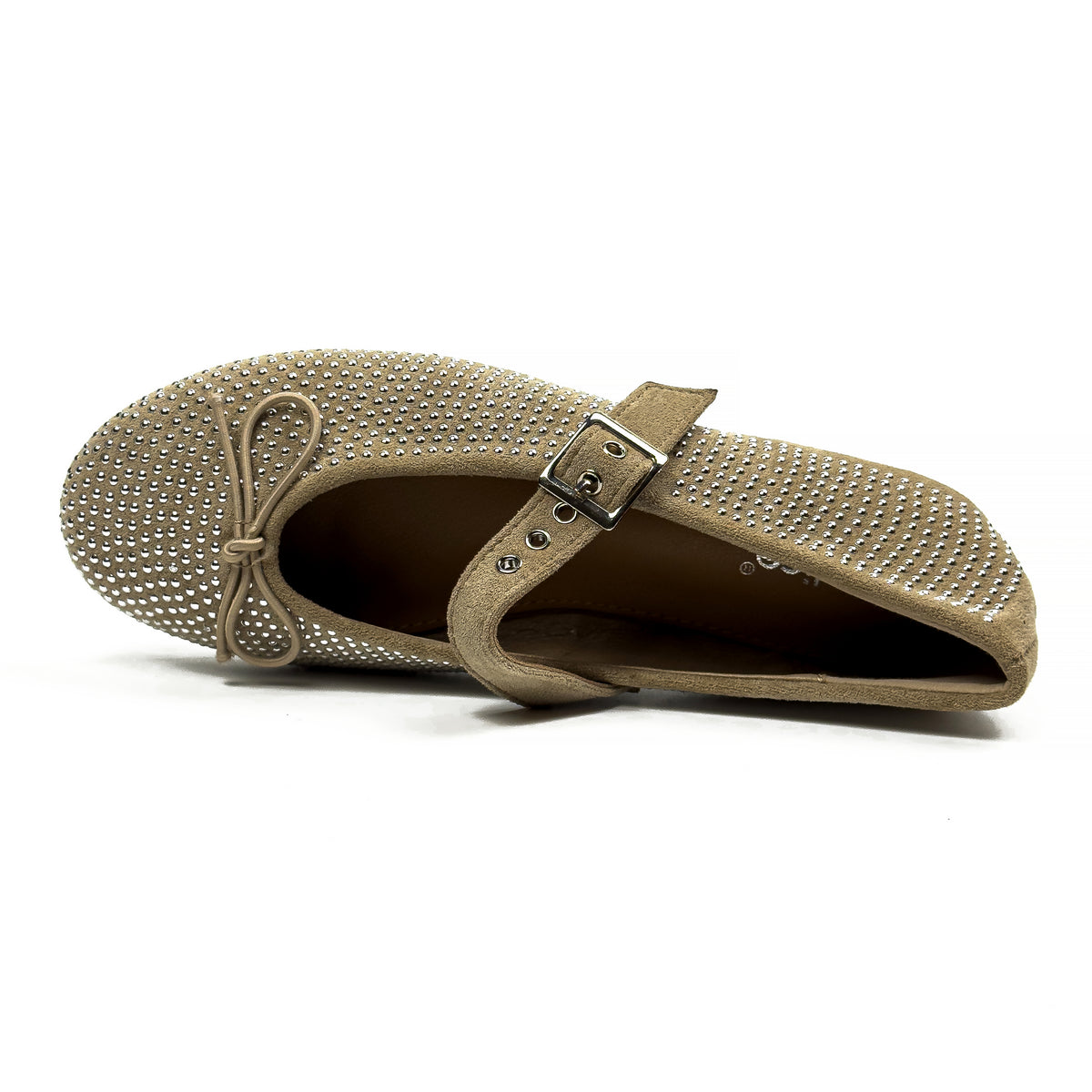 Ballerines Mary Jane Cloutées en Suédine