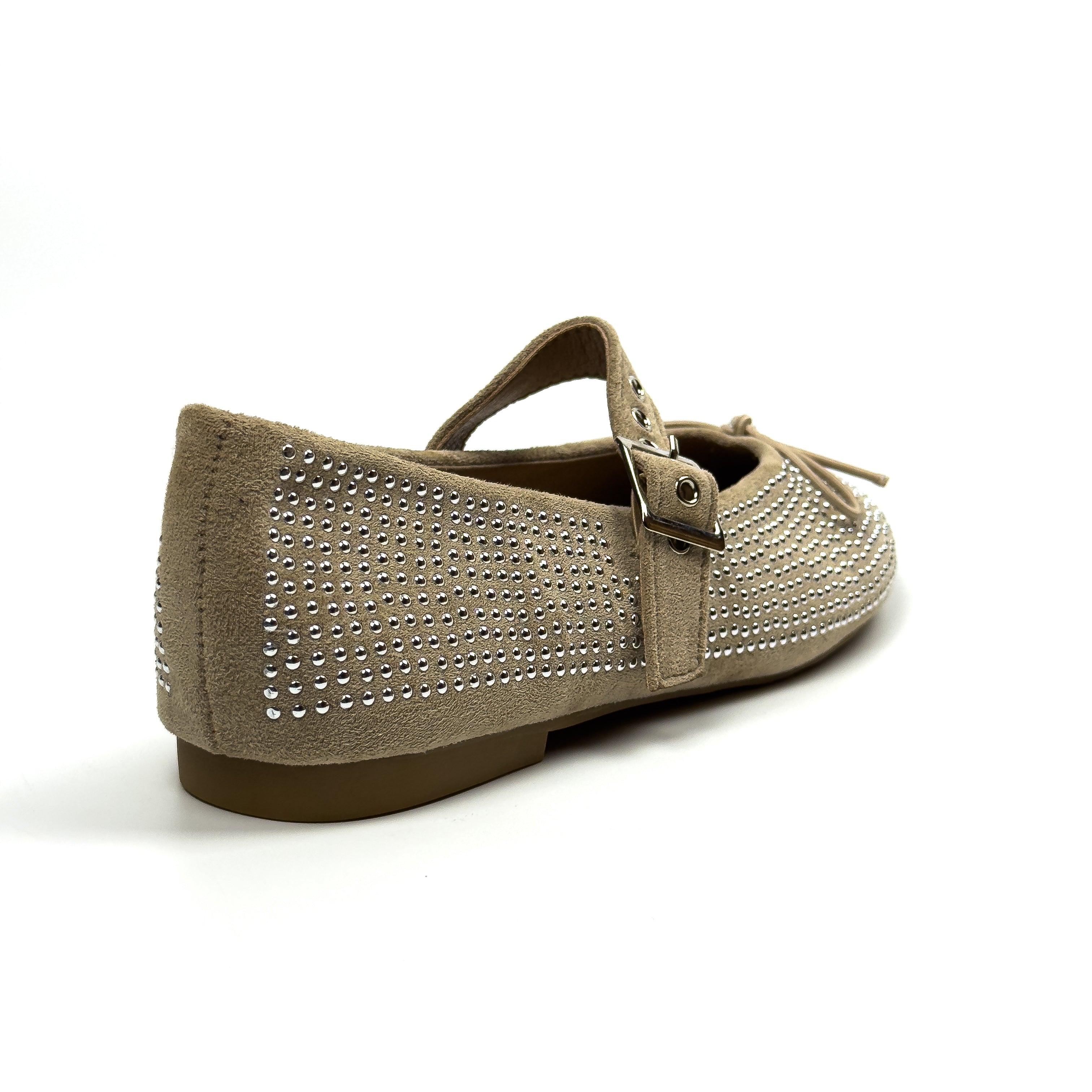Ballerines Mary Jane Cloutées en Suédine