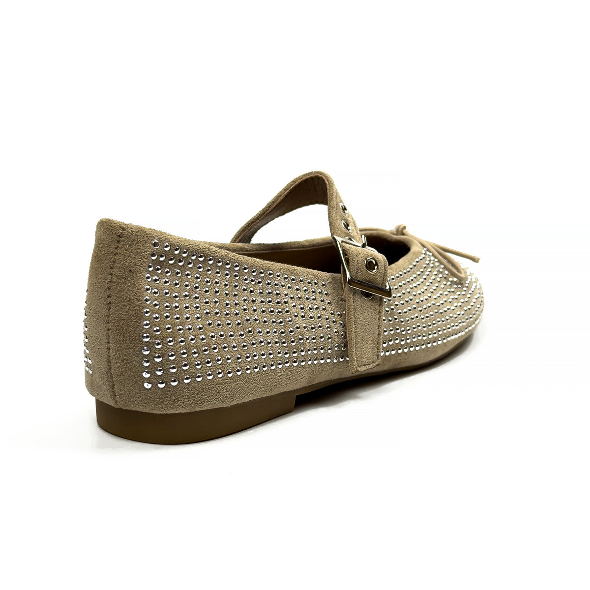 Ballerines Mary Jane Cloutées en Suédine
